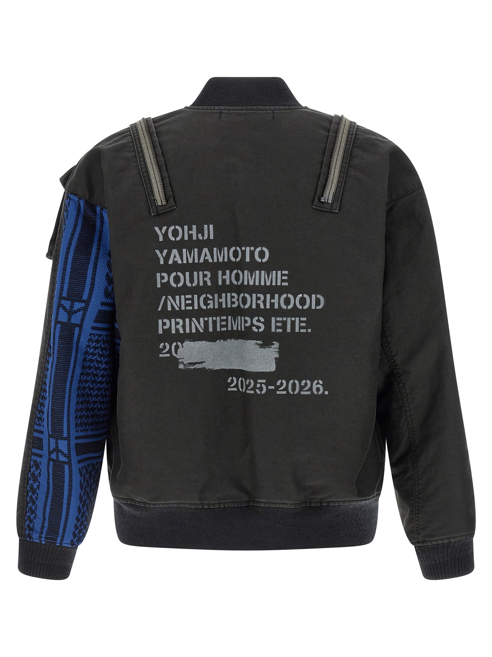 Yohji Yamamoto Schwarzer Bomber aus Baumwolle