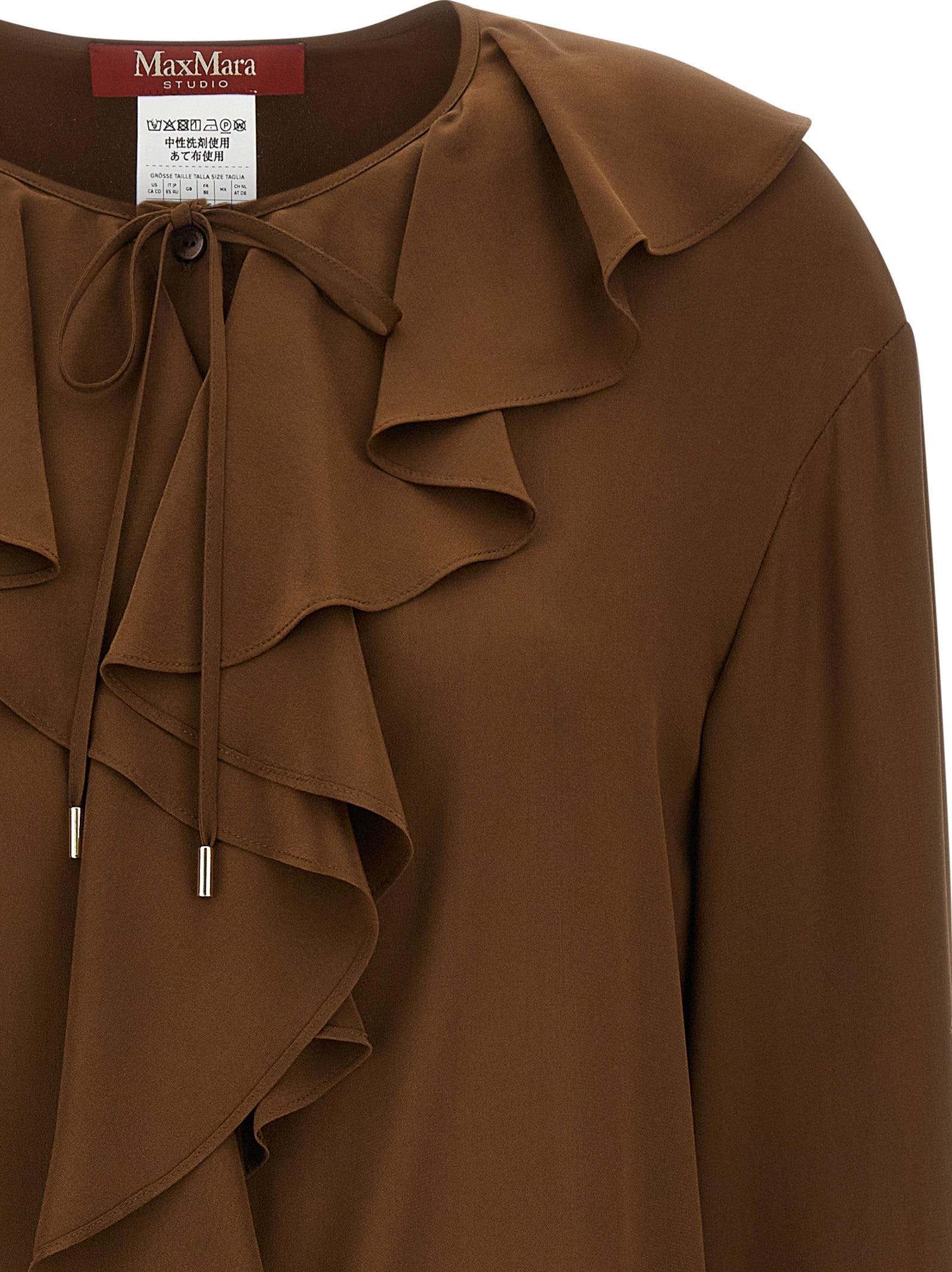 Max Mara Braune Seidenbluse