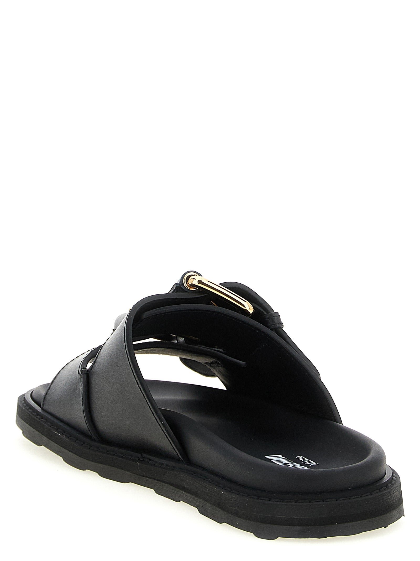 Moschino Schwarze Kalbsleder-Slipper