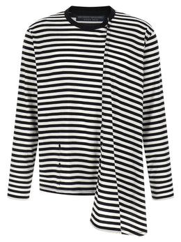 Yohji Yamamoto Baumwoll-Cardigan in Zweifarbenoptik