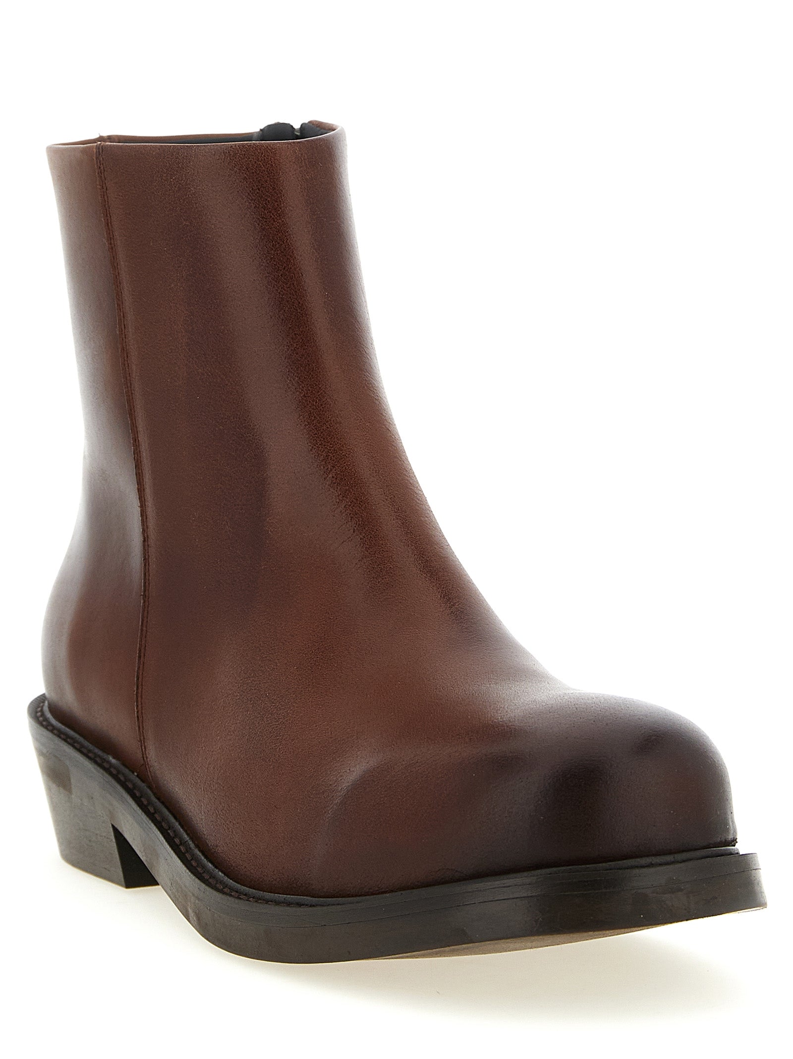 SÉFR Ankle Boots aus braunem Kalbsleder