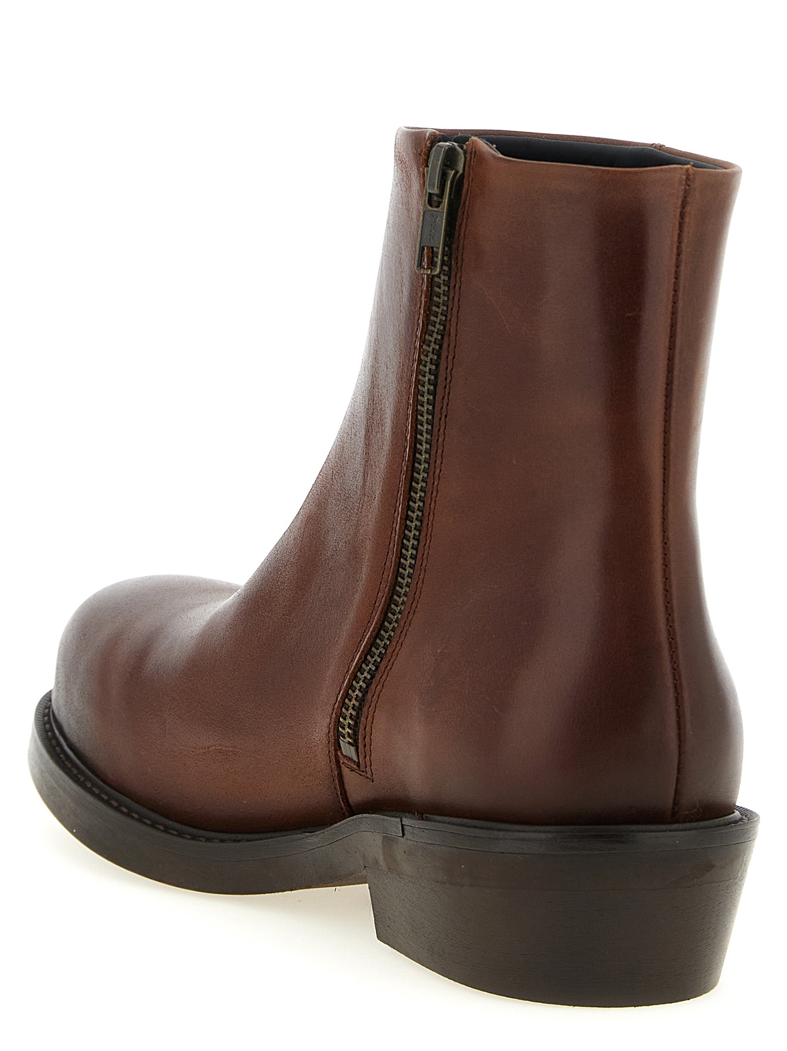 SÉFR Ankle Boots aus braunem Kalbsleder