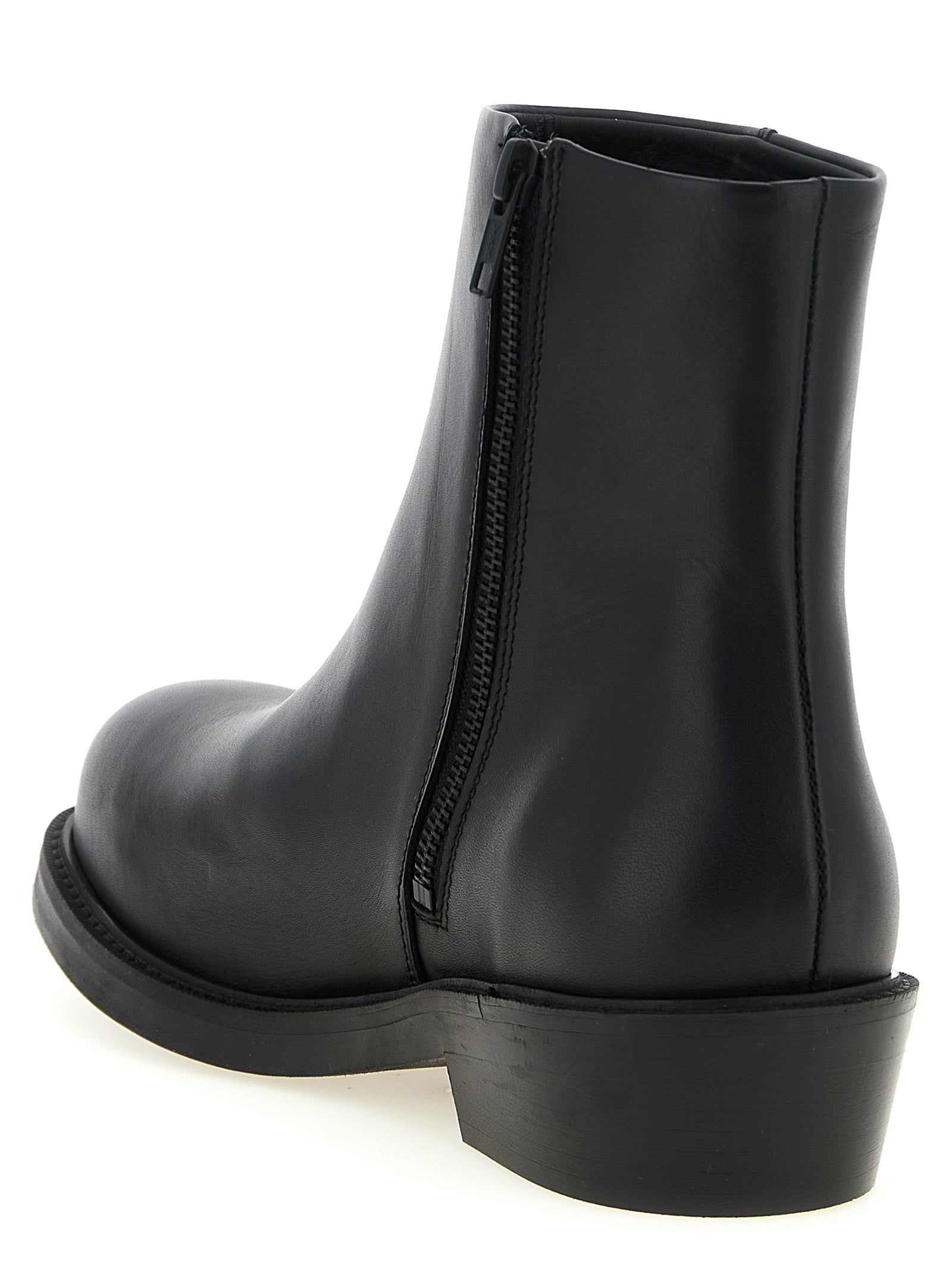 SÉFR Schwarze Stiefeletten aus Kalbsleder