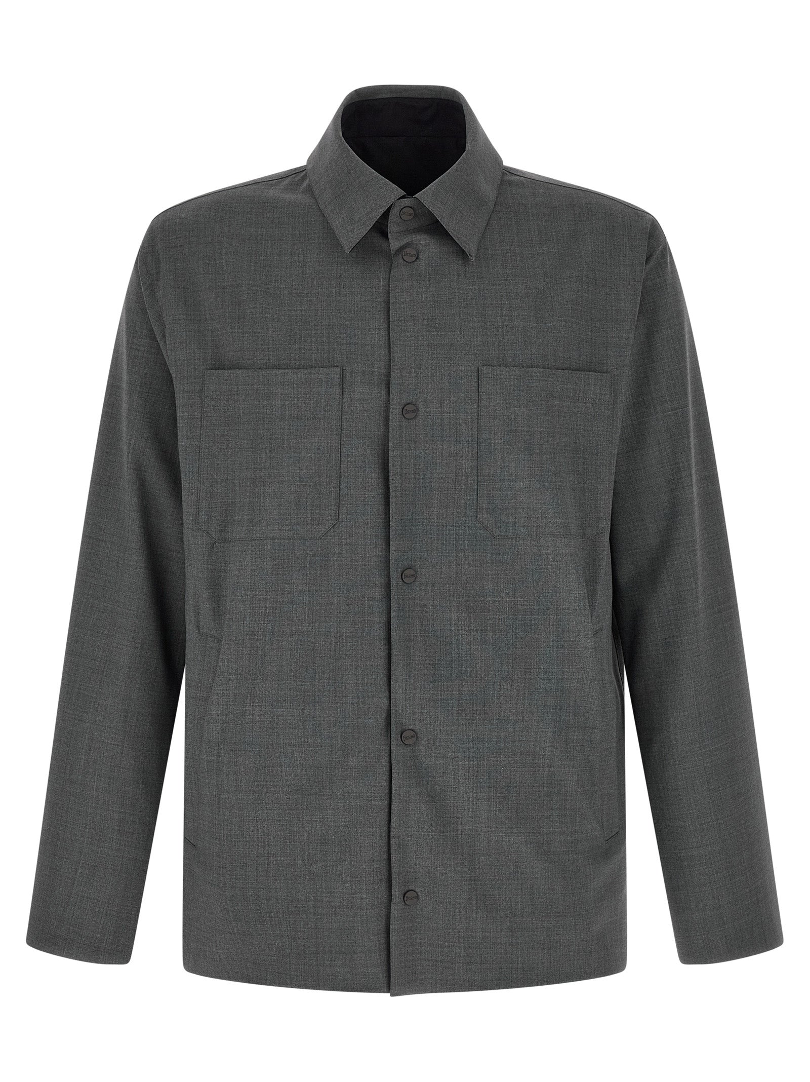 Herno Graue Polyester-Jacke in voller Länge