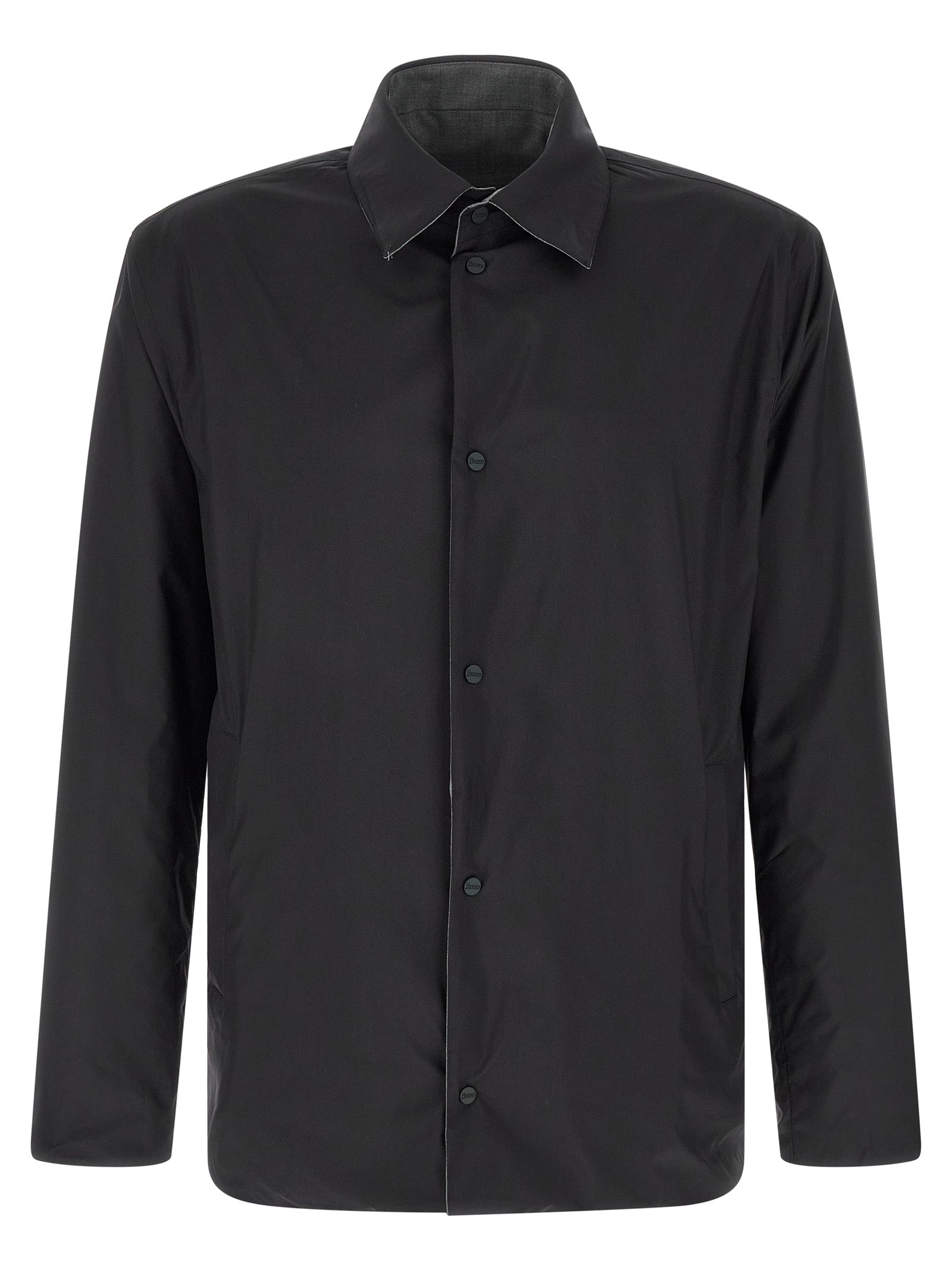 Herno Graue Polyester-Jacke in voller Länge
