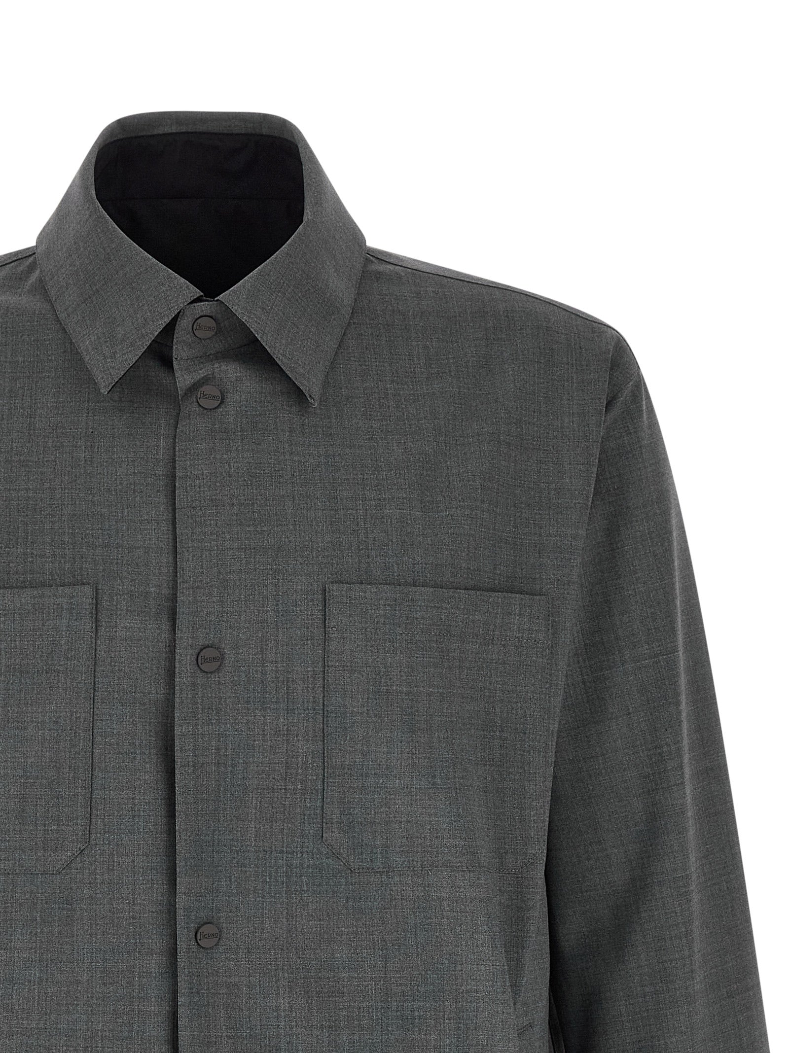 Herno Graue Polyester-Jacke in voller Länge