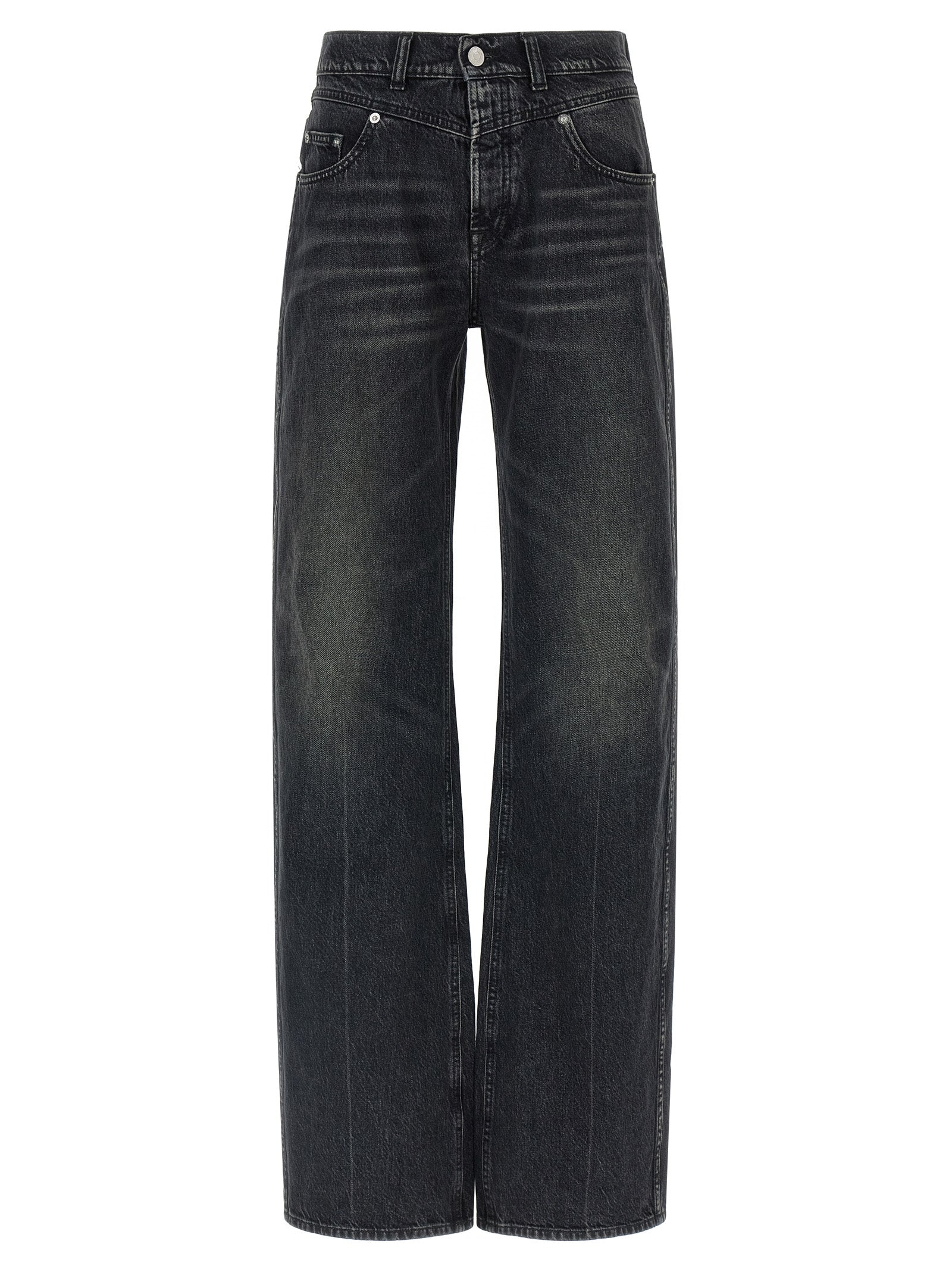 Armarium Schwarze Baumwoll-Jeans mit geradem Bein