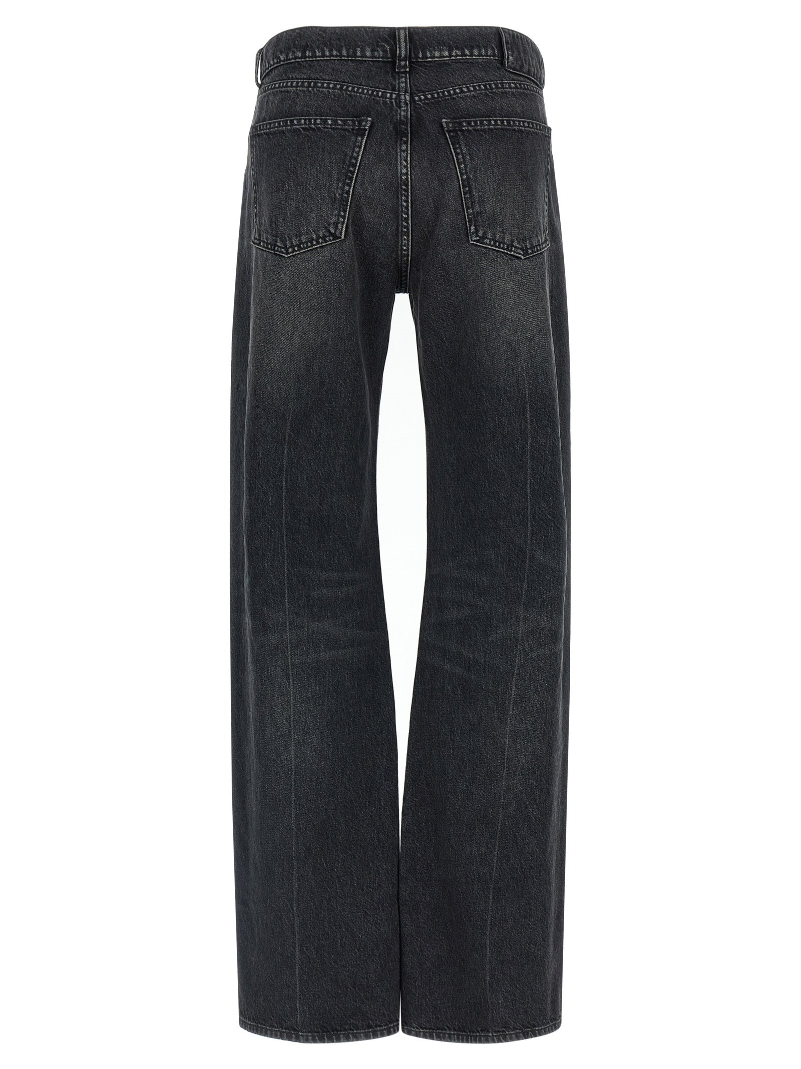 Armarium Schwarze Baumwoll-Jeans mit geradem Bein