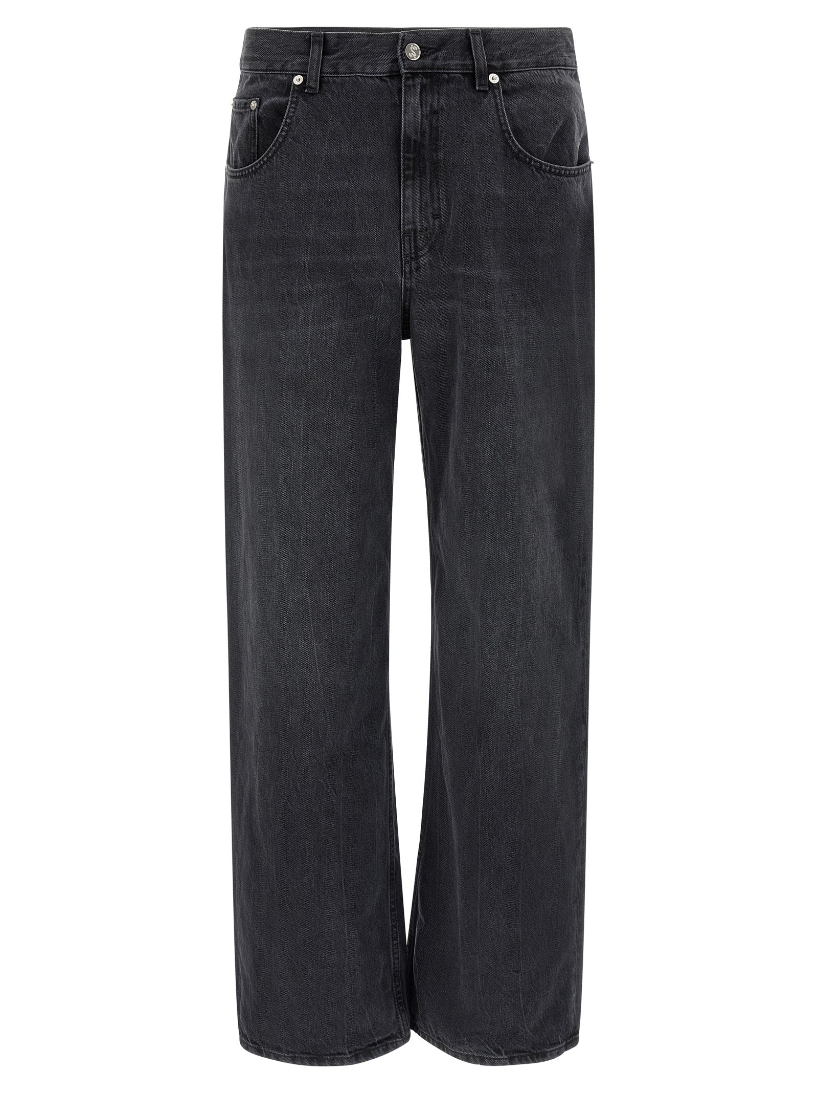 SÉFR Schwarze Baumwoll-Jeans mit geradem Bein