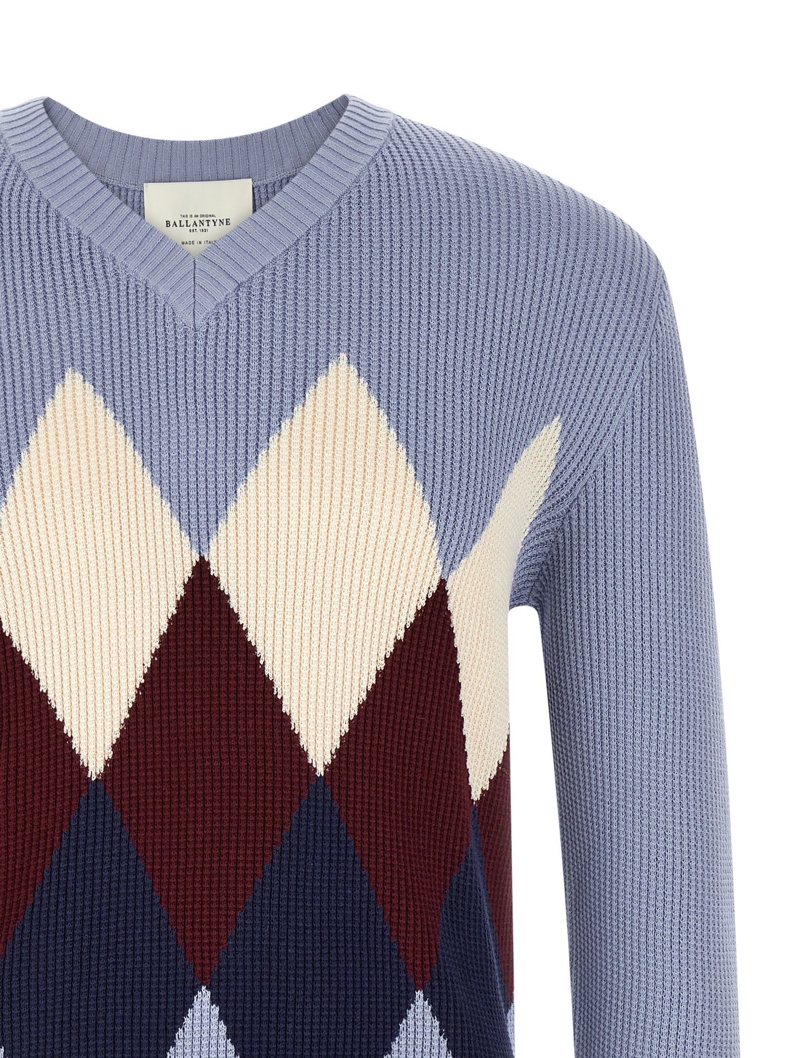 Ballantyne Blauer Baumwollcardigan