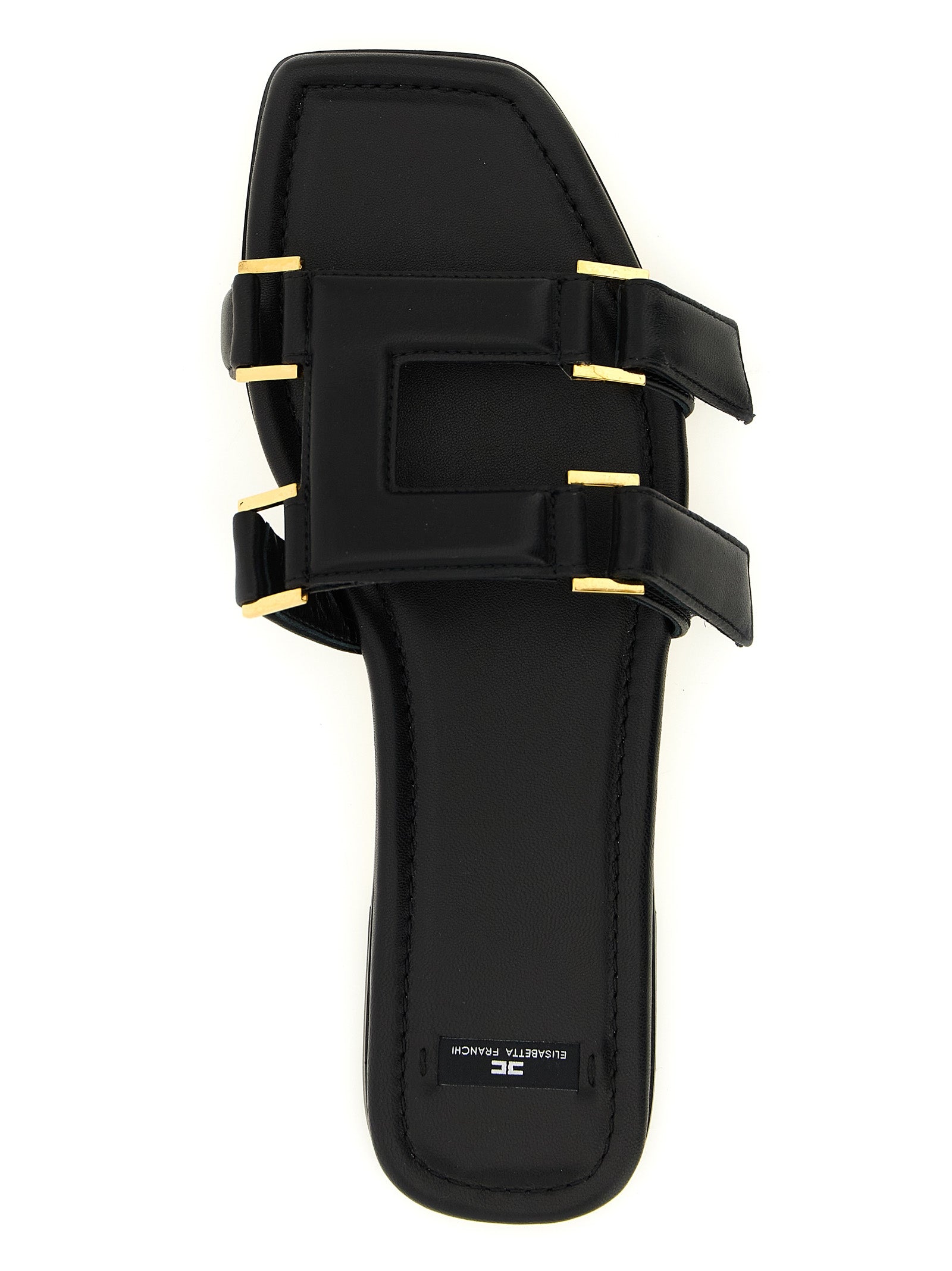 Elisabetta Franchi Schwarze Lammleder-Slipper