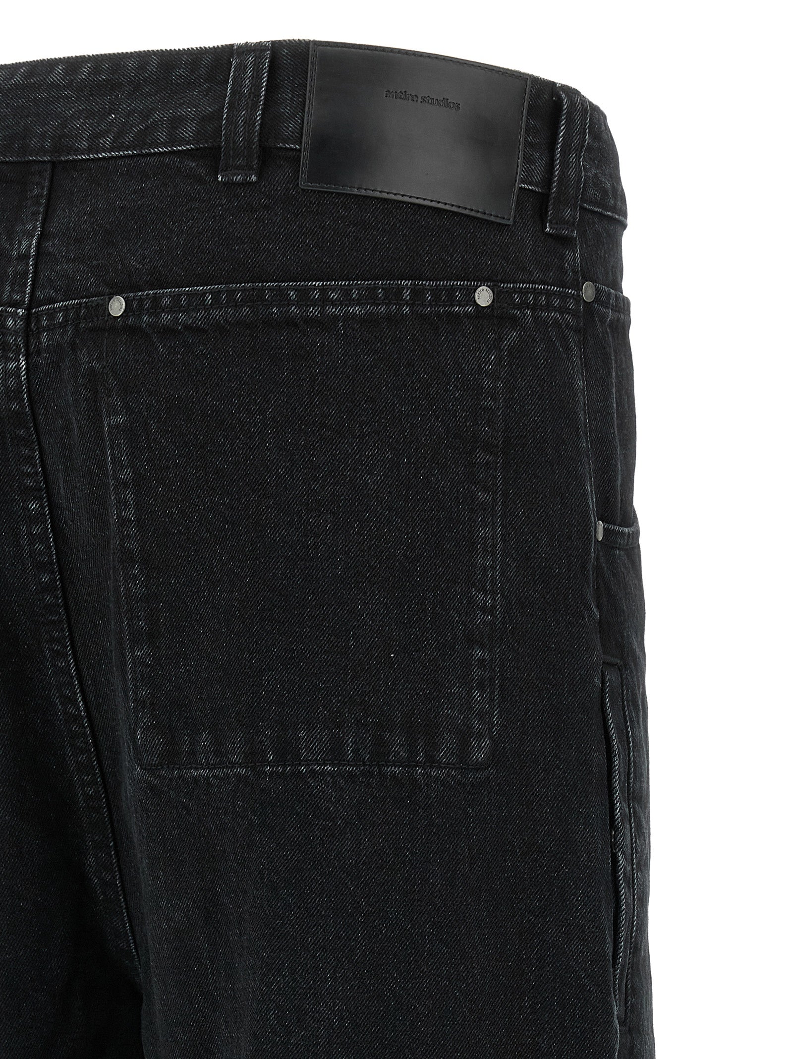 Entire Studios Schwarze Baumwoll-Jeans mit geradem Bein
