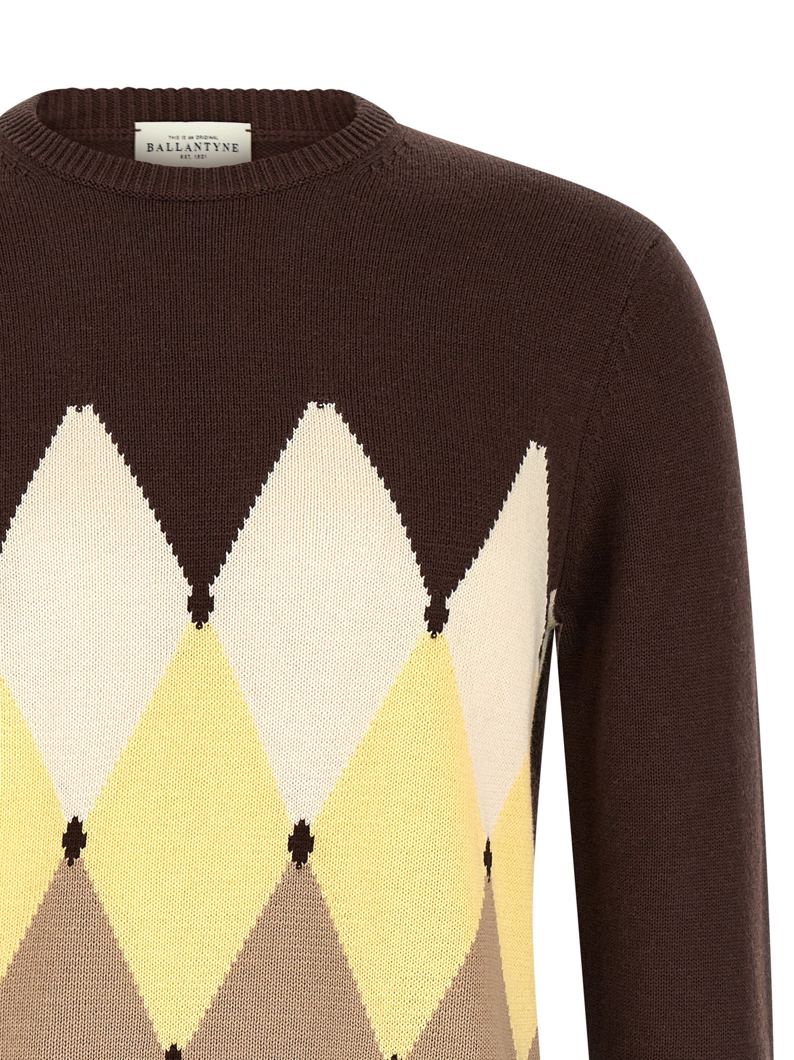 Ballantyne Brauner Baumwollcardigan
