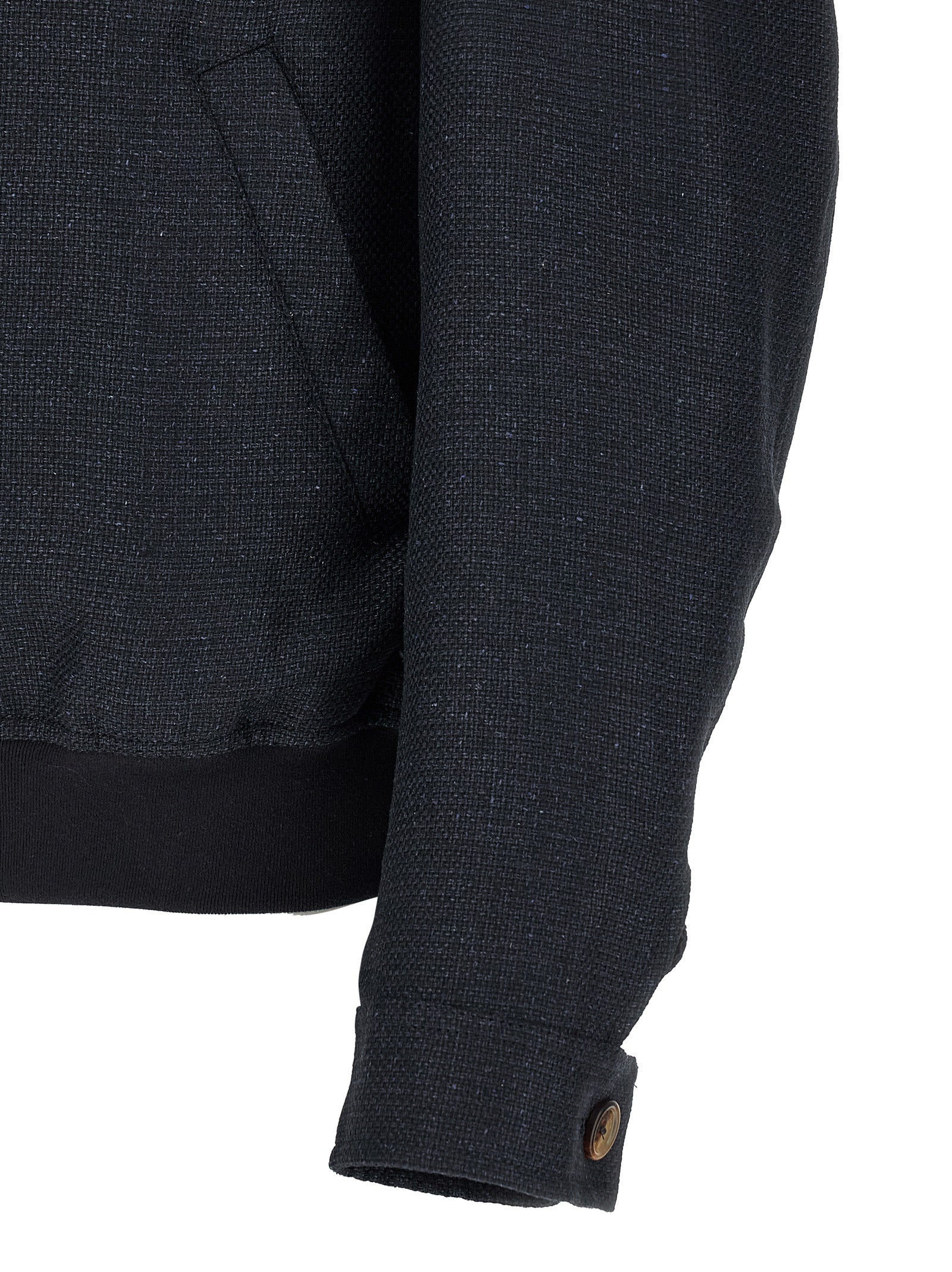 Brunello Cucinelli Blaue Sisal Bikerjacke