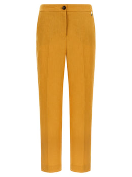 Herno Orange Leinen Casual Hose