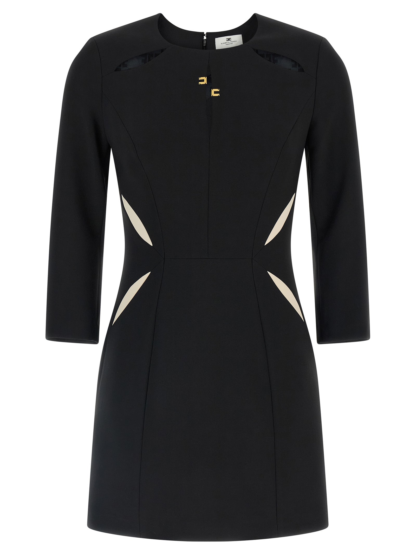 Elisabetta Franchi Kurzes Zweifarben-Polyesterkleid