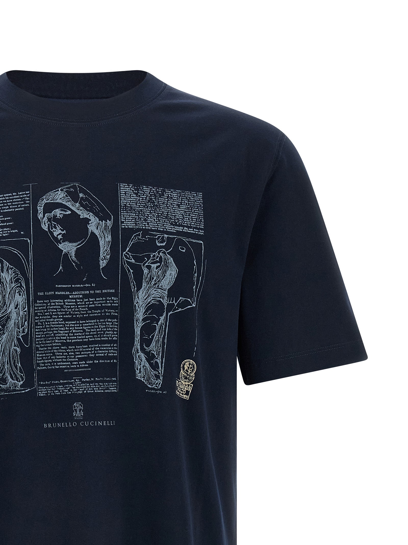 Brunello Cucinelli Blaues Baumwoll-T-Shirt