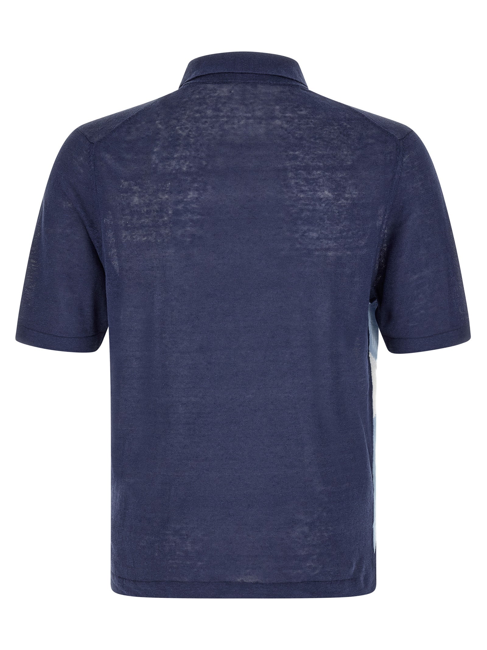 Ballantyne Blaues Poloshirt aus Leinen