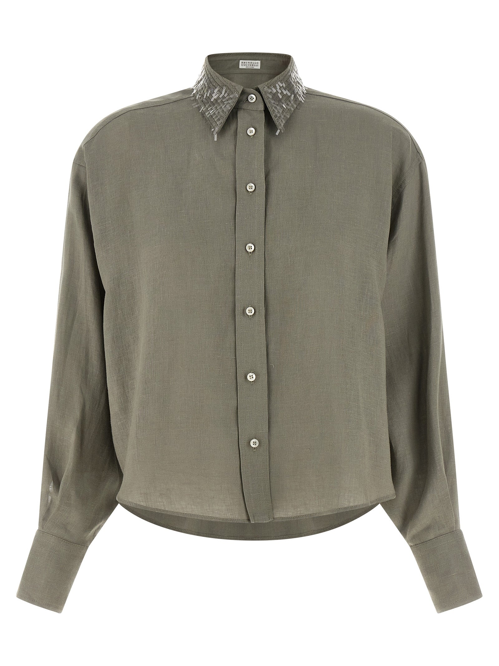 Brunello Cucinelli Zweifarbige Leinenbluse