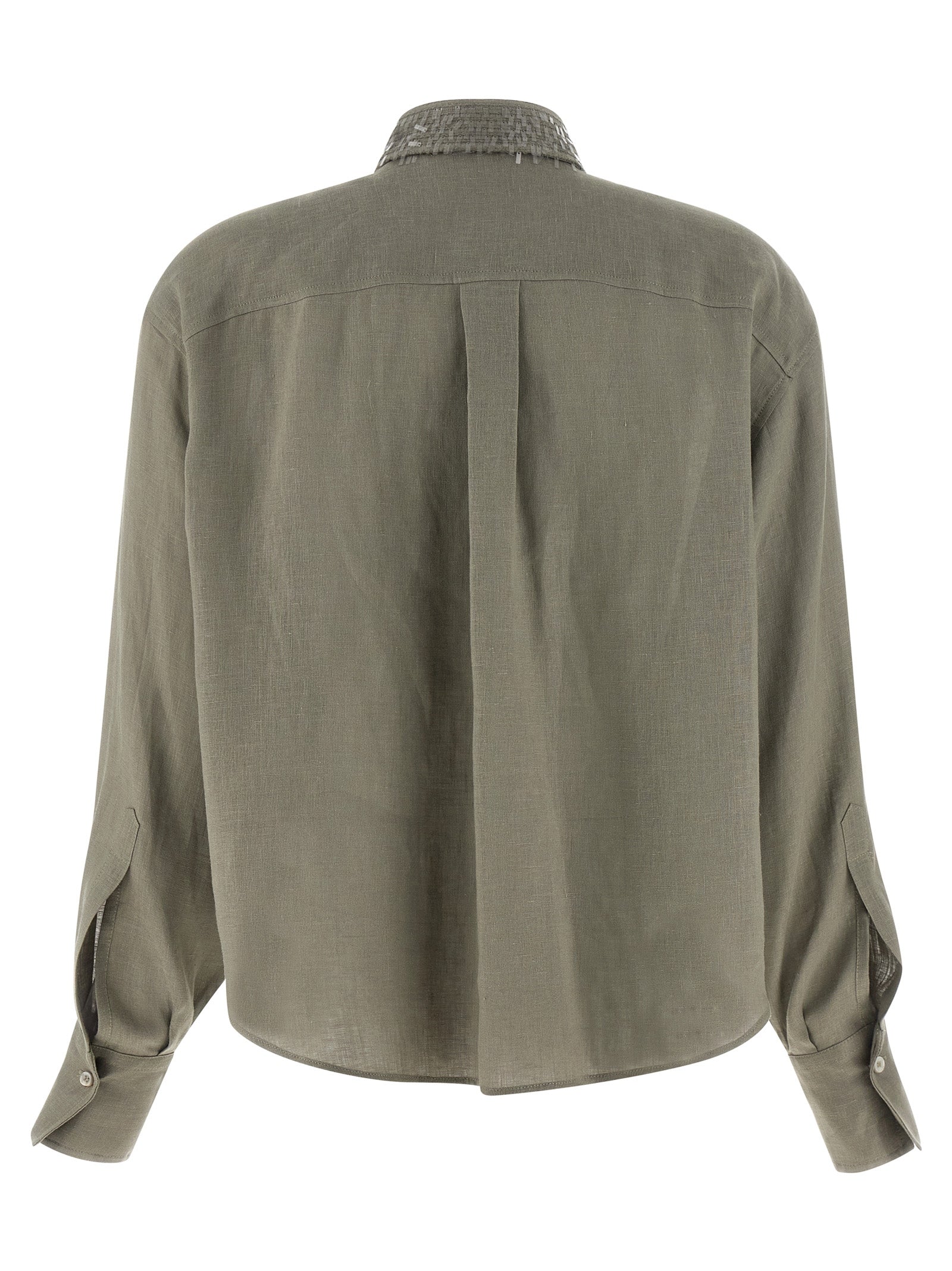 Brunello Cucinelli Zweifarbige Leinenbluse