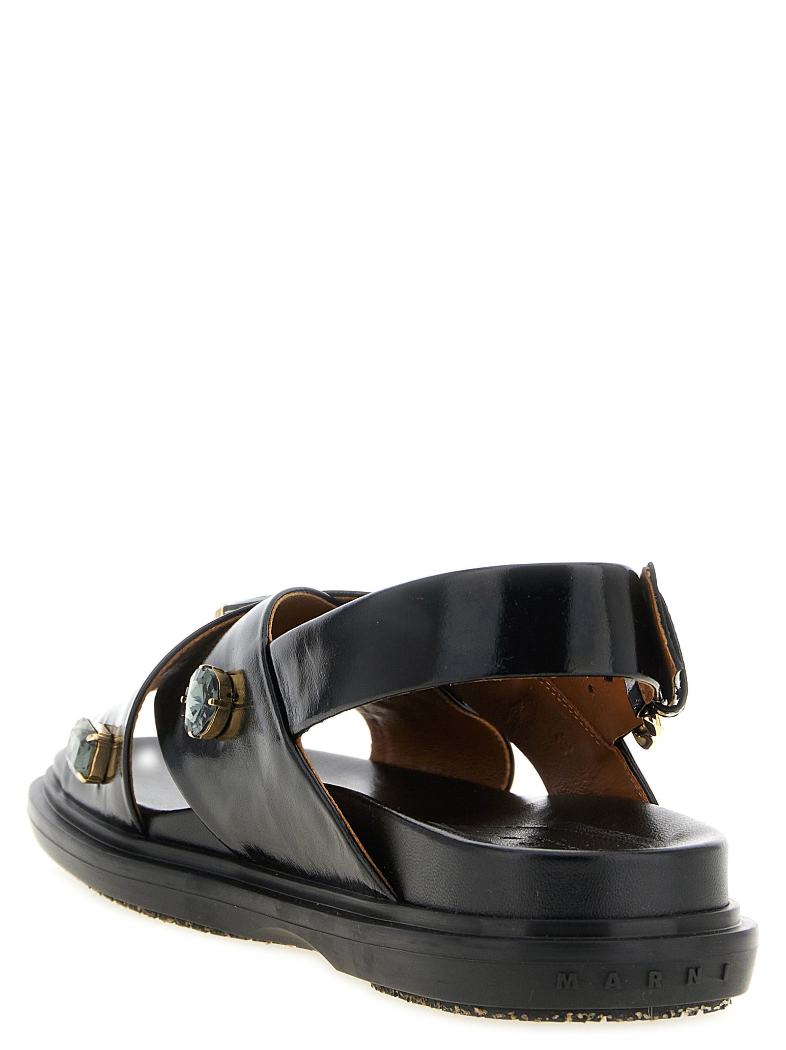 Marni Schwarze Lammleder-Sandalen