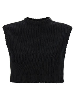 Max Mara Schwarzer Baumwollcardigan