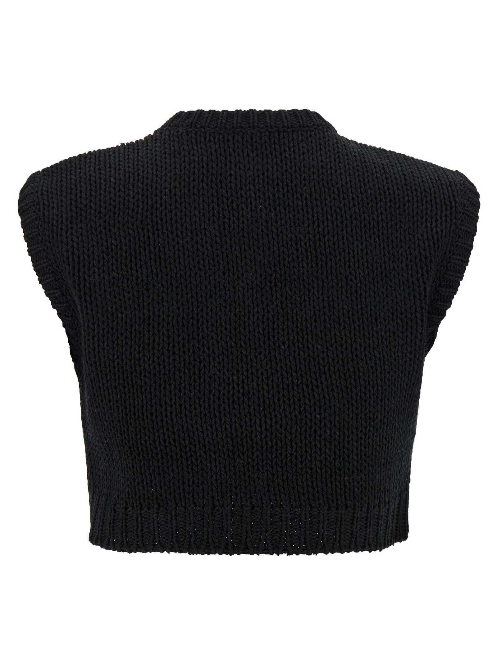 Max Mara Schwarzer Baumwollcardigan