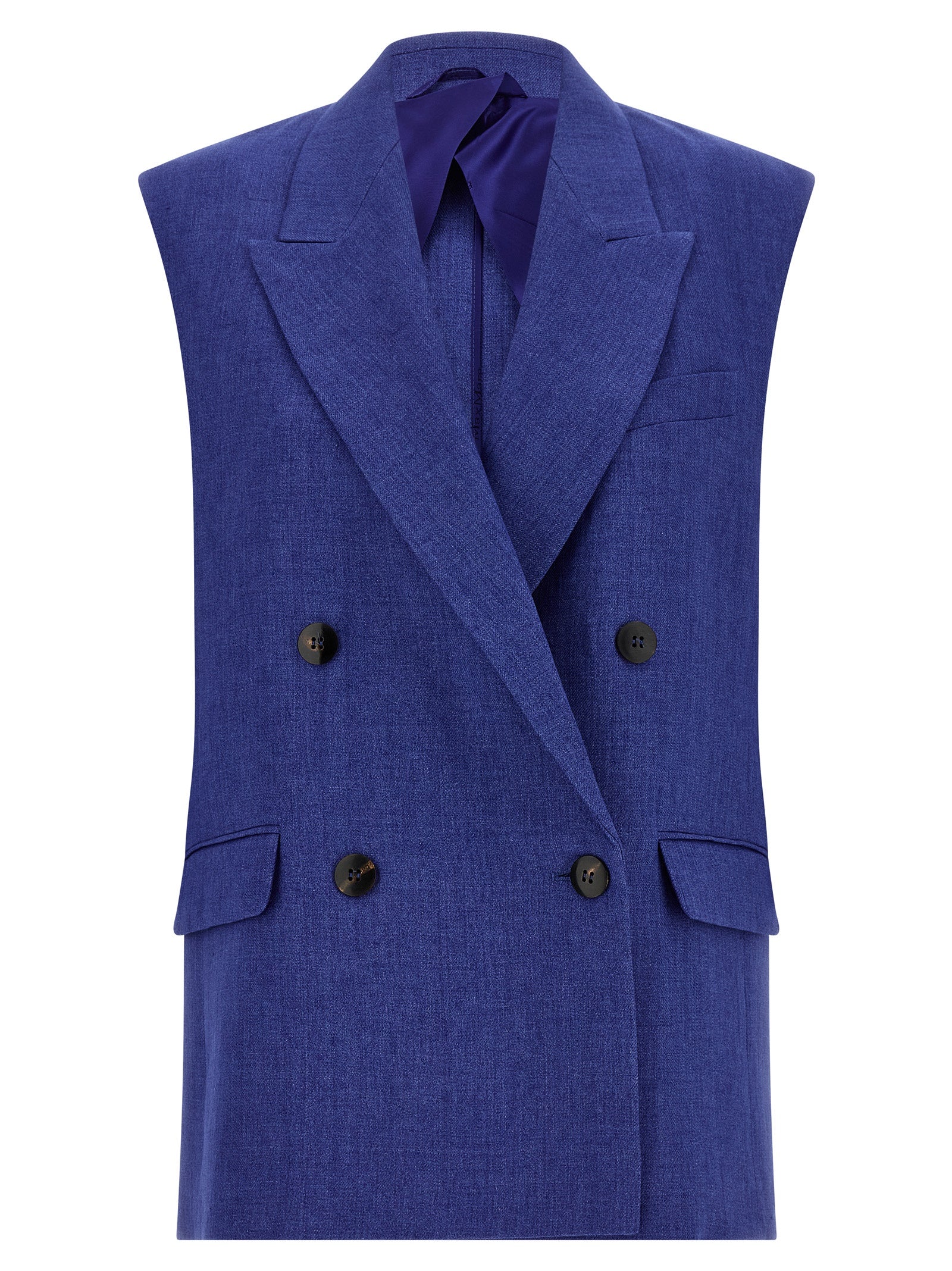 Max Mara Blaue Leinen-Weste