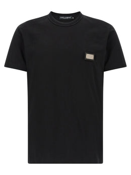 Dolce & Gabbana Schwarzes Baumwoll-T-Shirt
