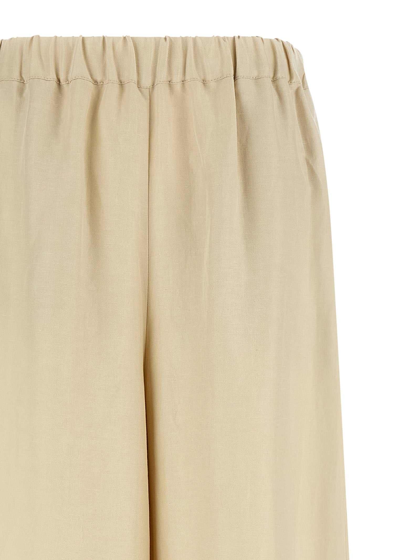 Max Mara Beige Leinen Freizeithose