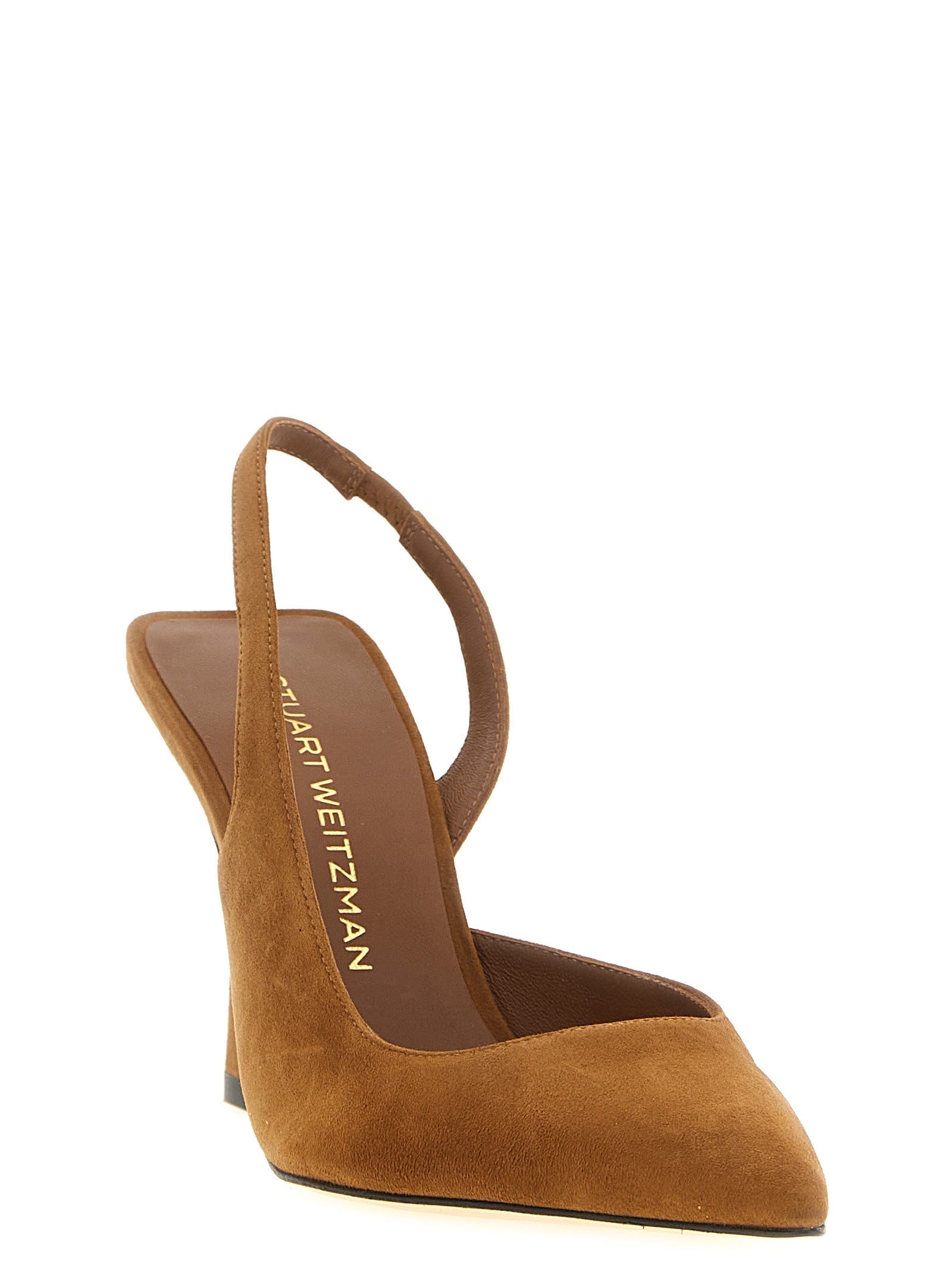 Stuart Weitzman Braune Ziegenleder-Pumps mit hohem Absatz