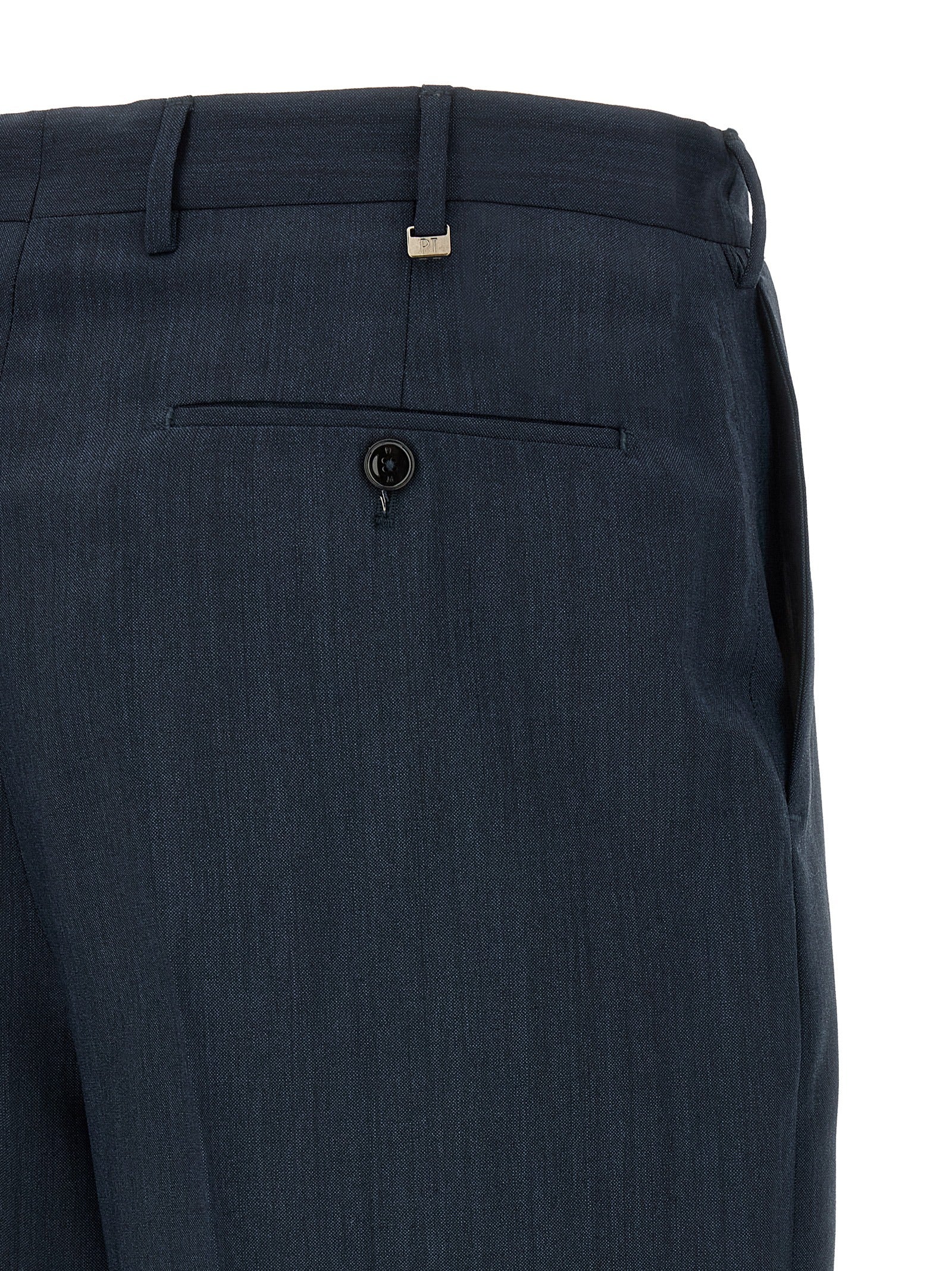 PT Torino Blaue Hose aus reiner Schurwolle