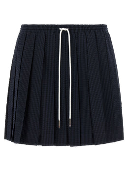 Thom Browne Blaue Woll-Maxirock