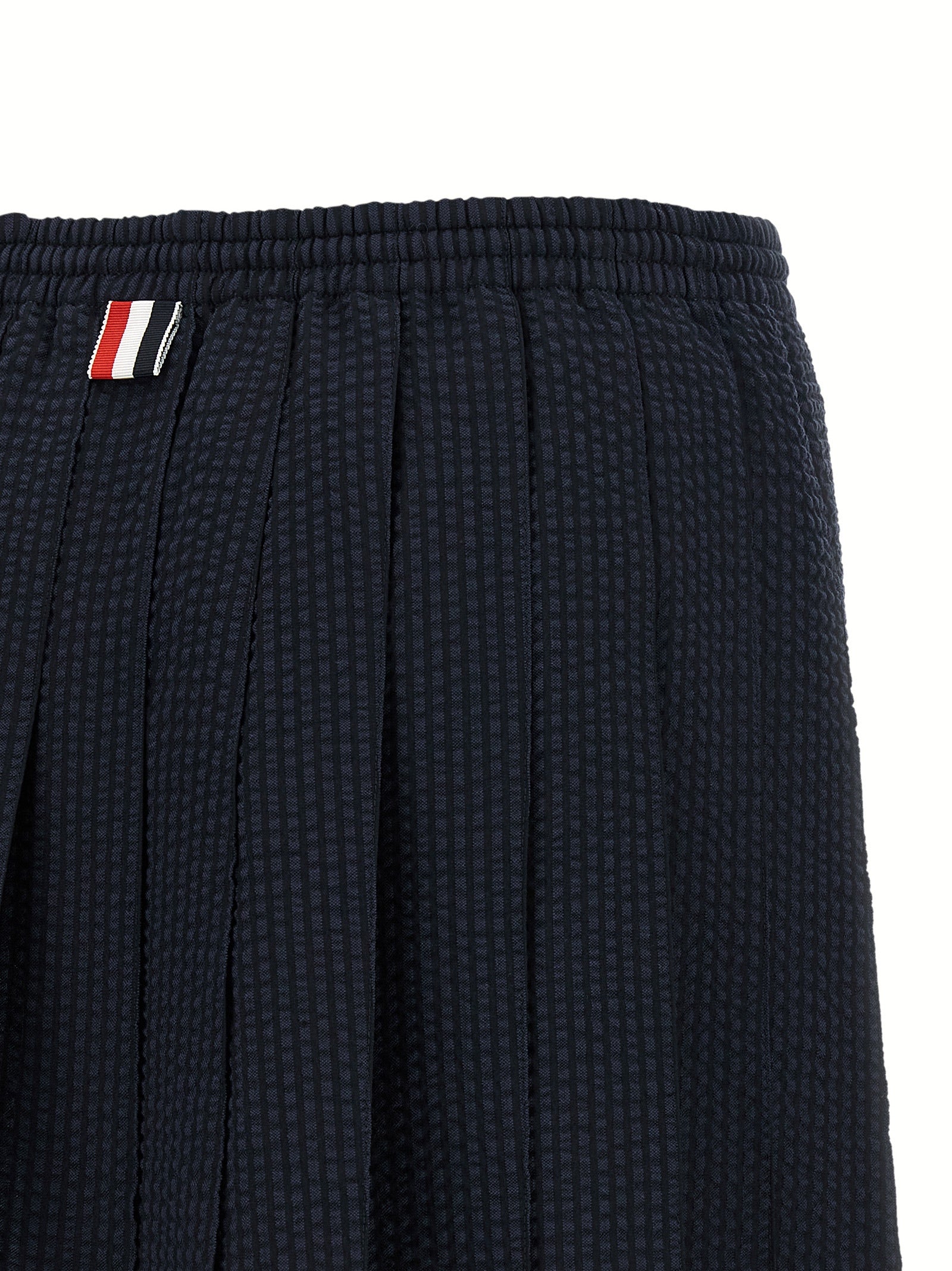 Thom Browne Blaue Woll-Maxirock