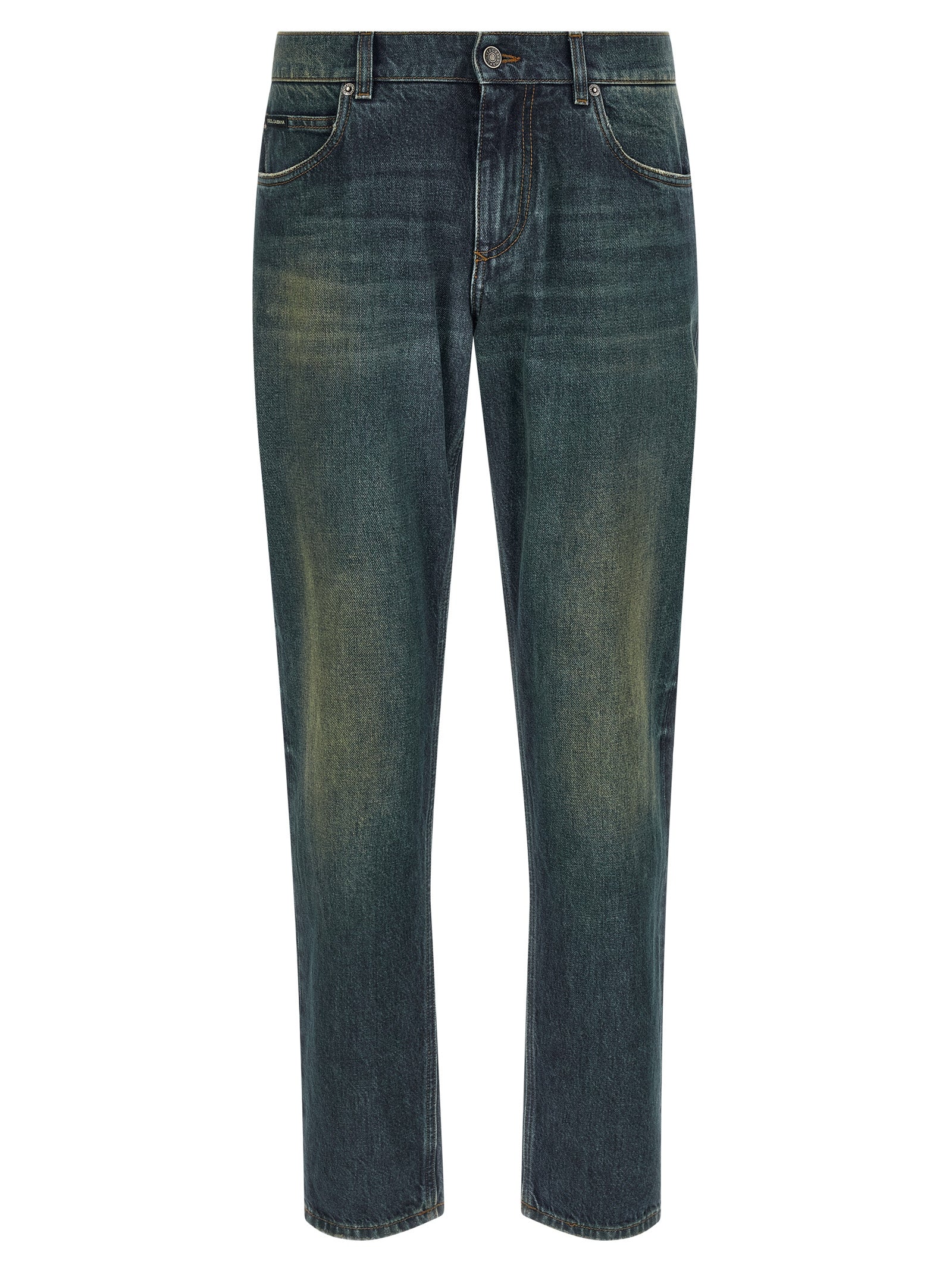 Dolce & Gabbana Blaue Jeans aus Baumwolle im geraden Schnitt