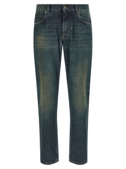 Dolce & Gabbana Blaue Jeans aus Baumwolle im geraden Schnitt