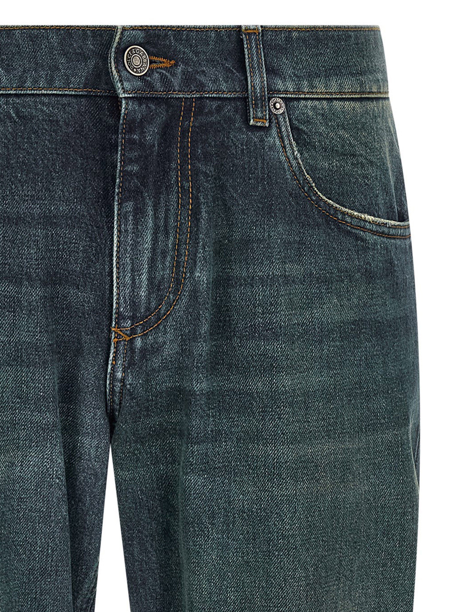 Dolce & Gabbana Blaue Jeans aus Baumwolle im geraden Schnitt