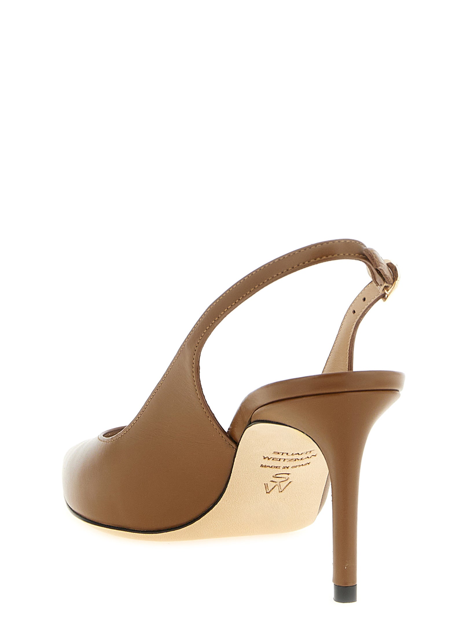 Stuart Weitzman Braune Pumps aus Kalbsleder mit mittlerem Absatz