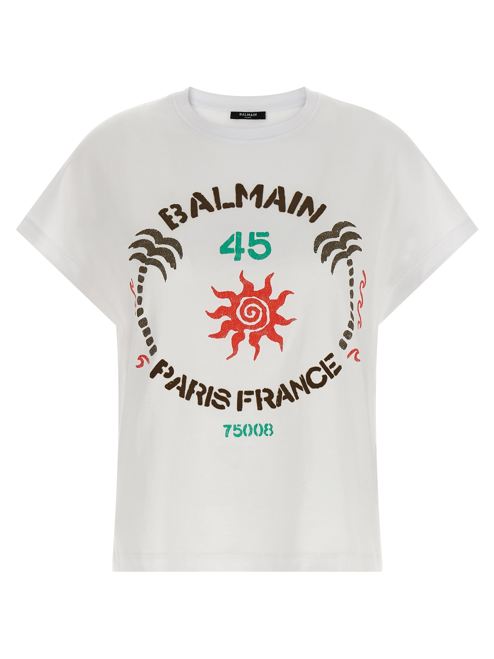 Balmain Weißes Baumwoll-T-Shirt