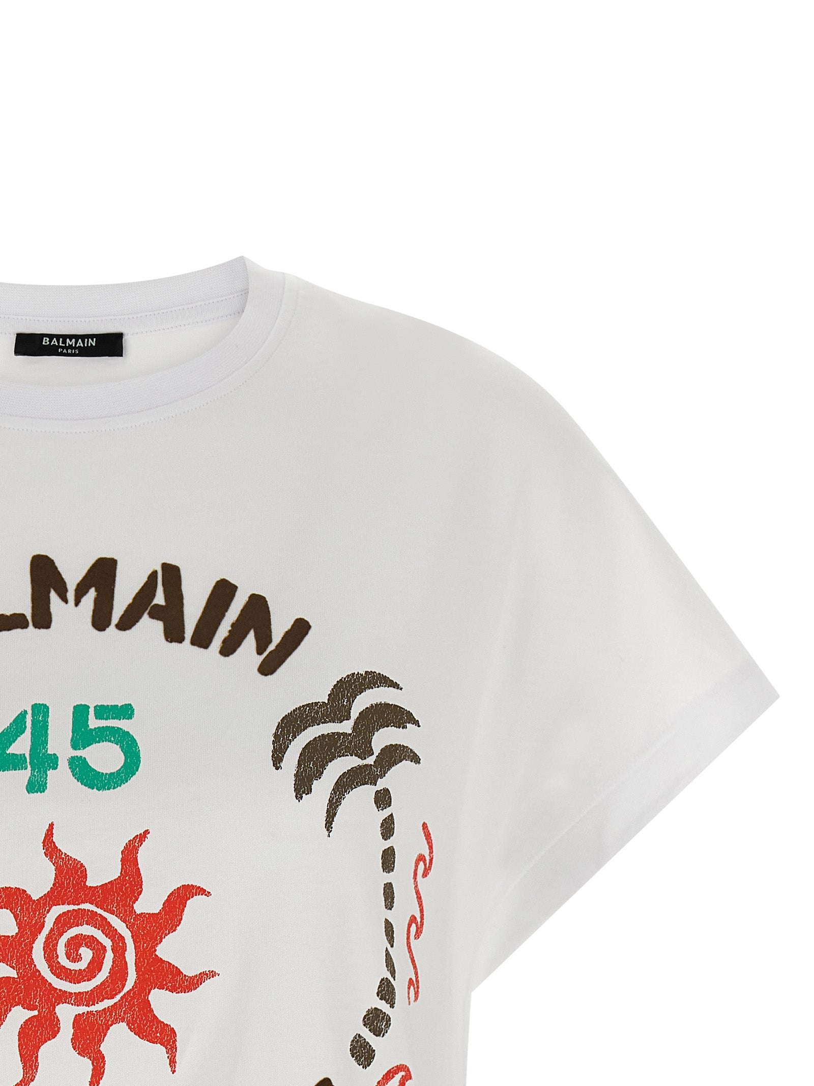 Balmain Weißes Baumwoll-T-Shirt