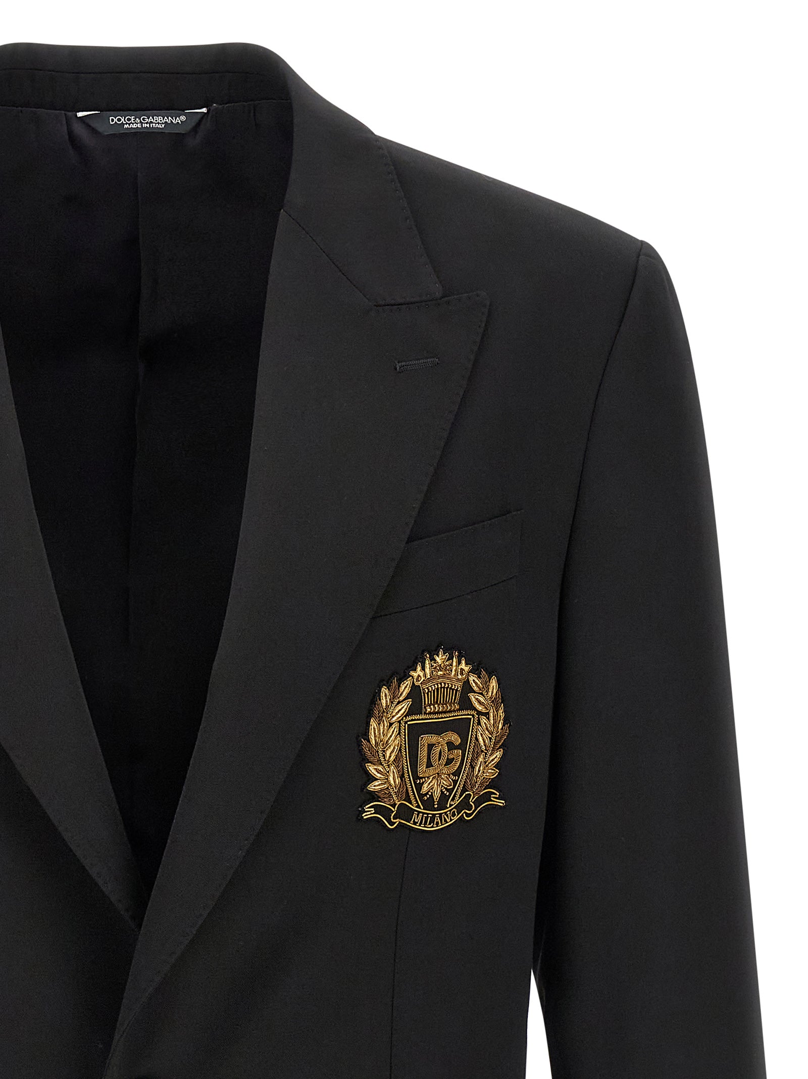 Dolce & Gabbana Schwarzer Blazer aus reiner Schurwolle