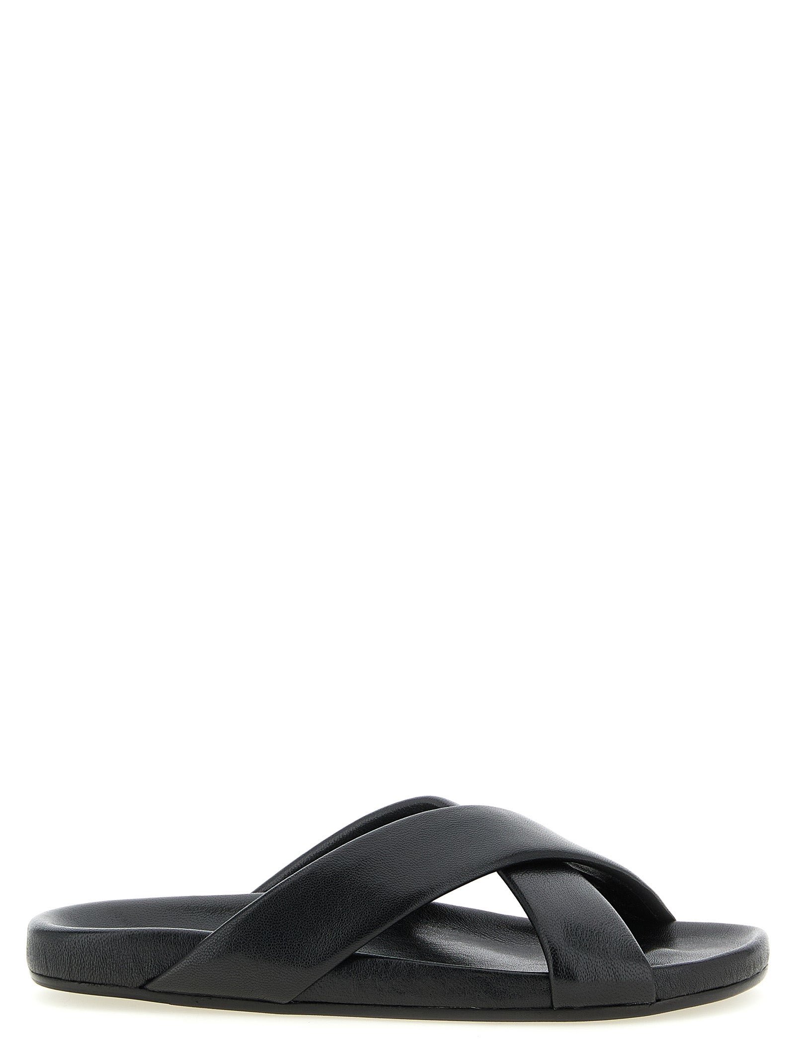 Saint Laurent Schwarze Lammleder-Slipper