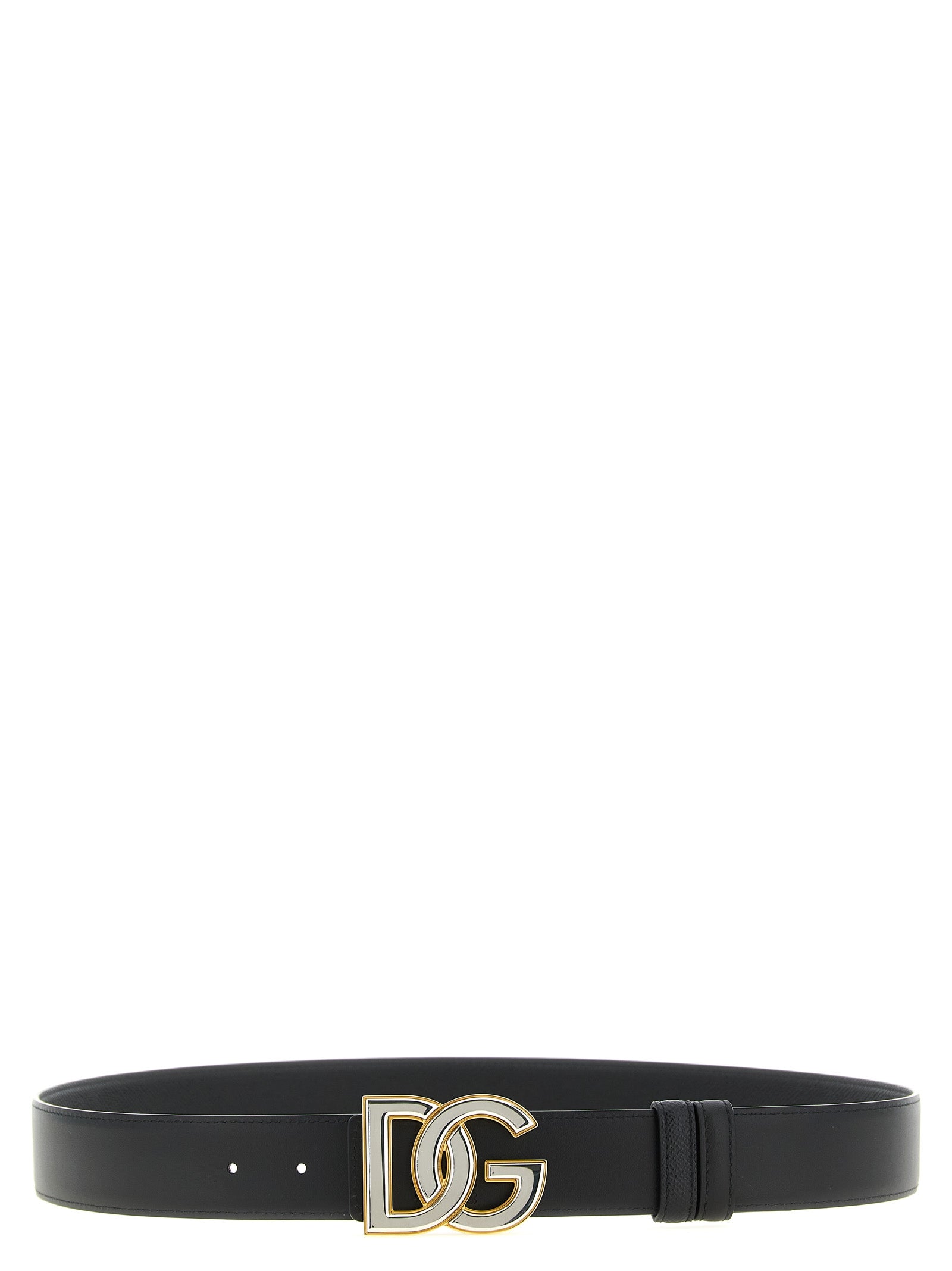 Dolce & Gabbana Schwarzer Kalbsleder Gürtel Regular