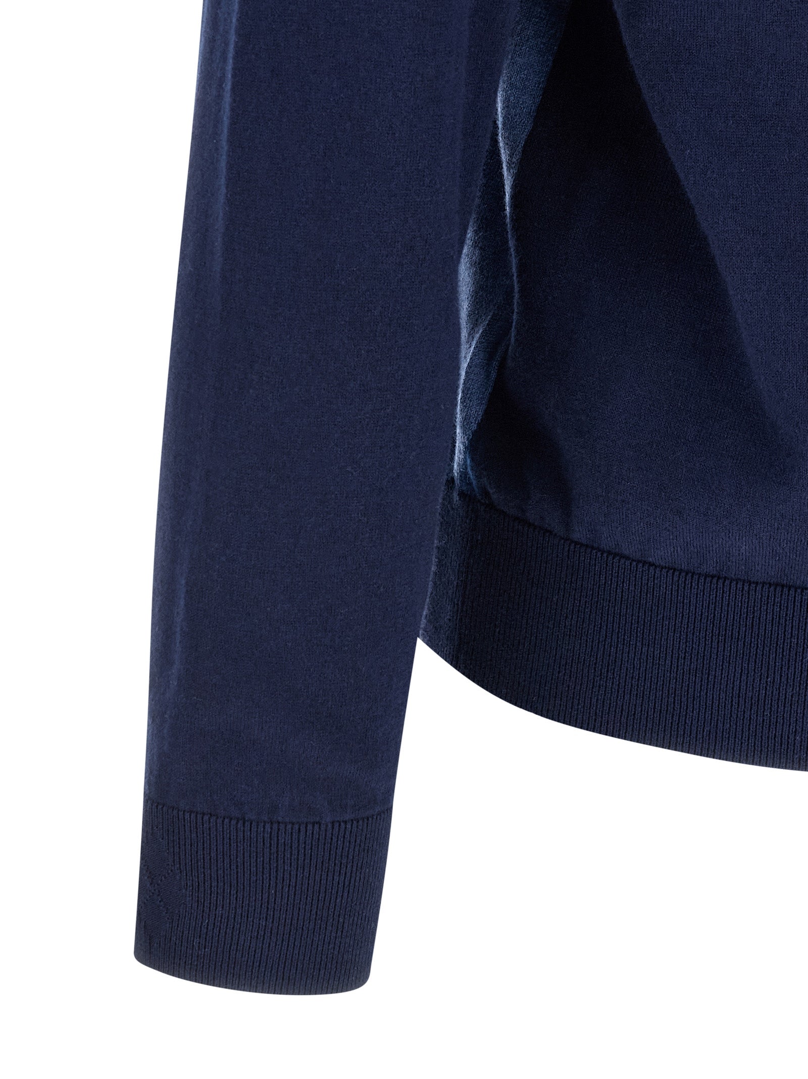 Ballantyne Blauer Baumwollcardigan