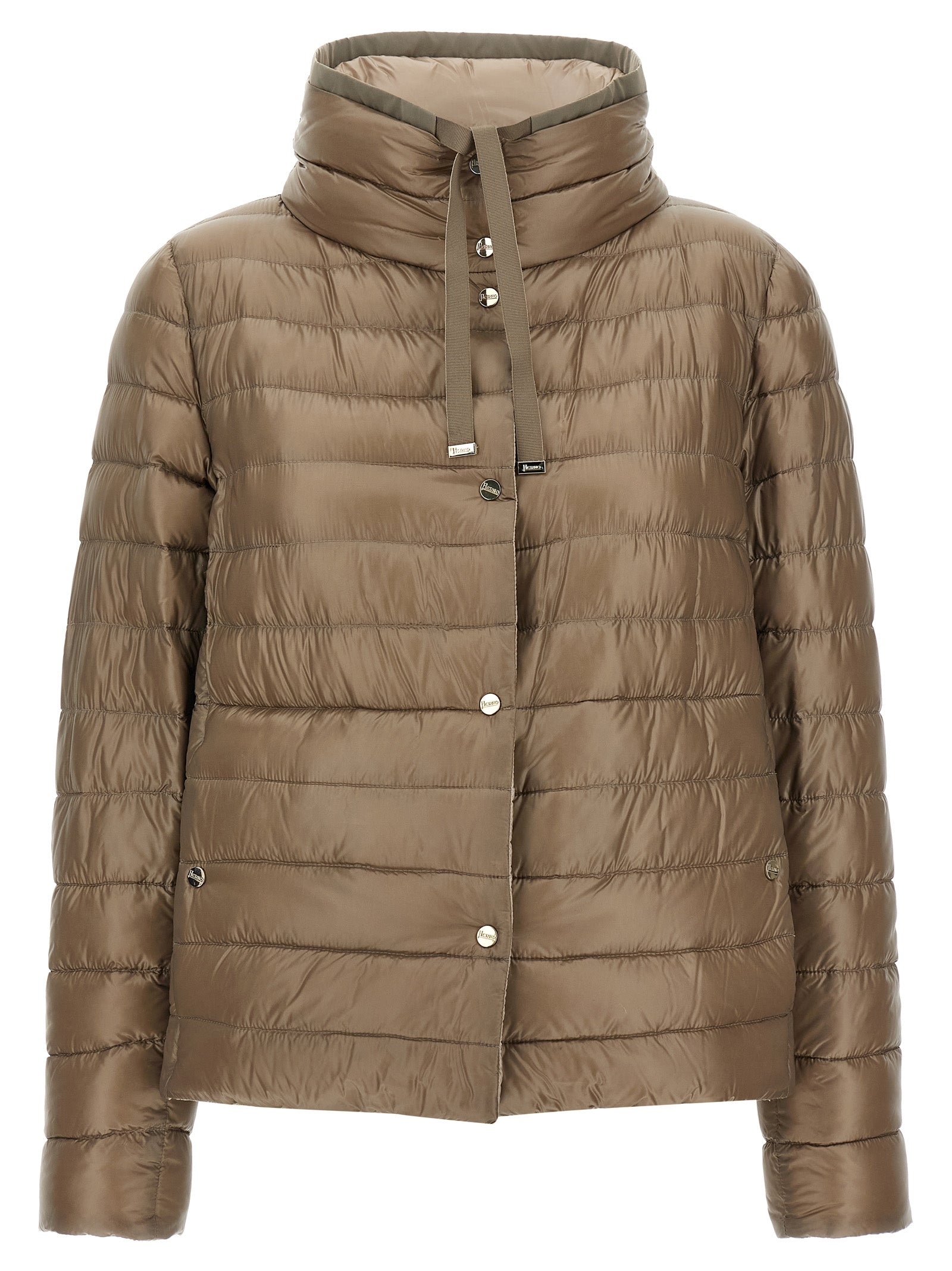 Herno Braune Polyamid-Jacke in voller Länge