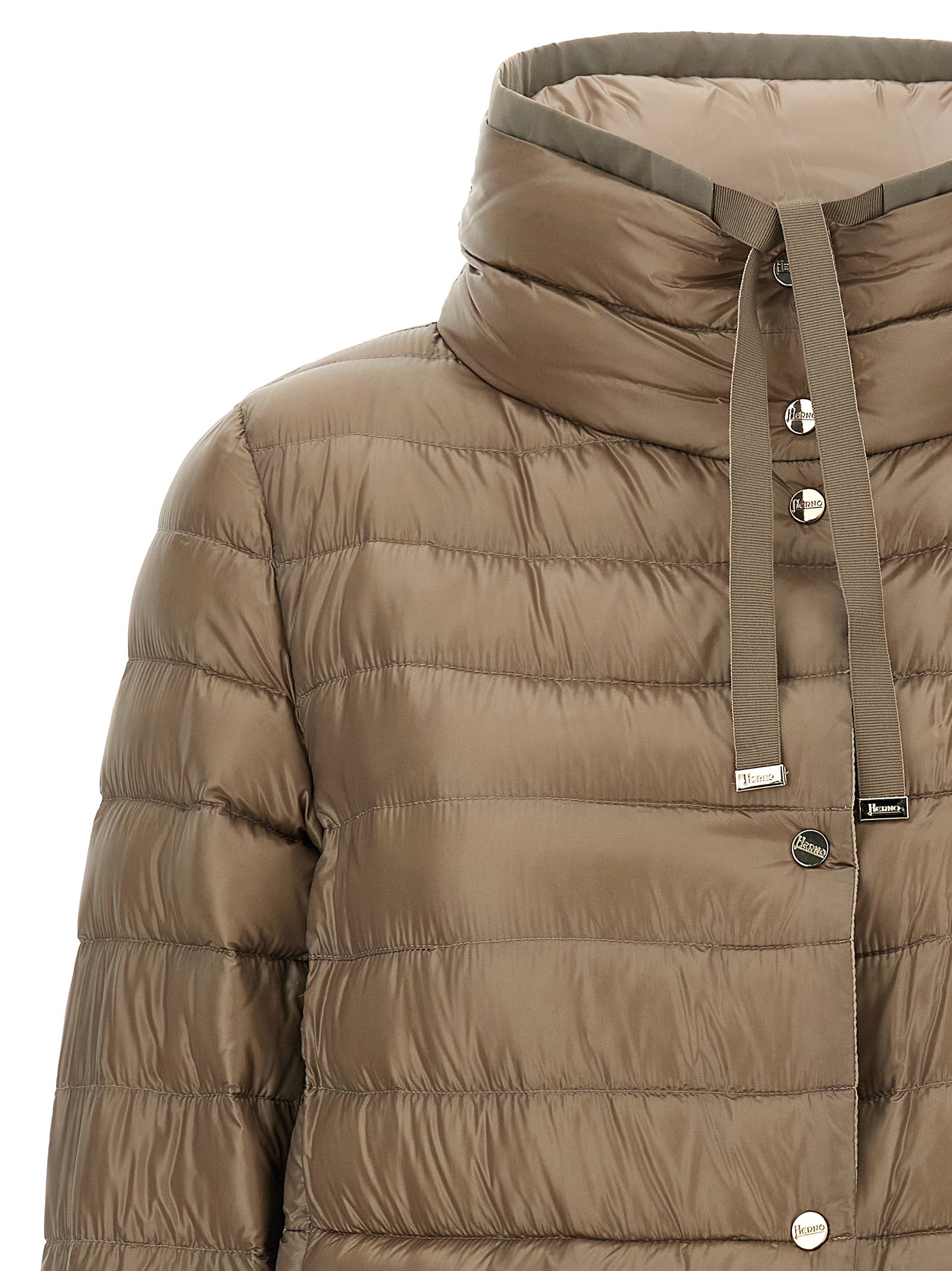 Herno Braune Polyamid-Jacke in voller Länge