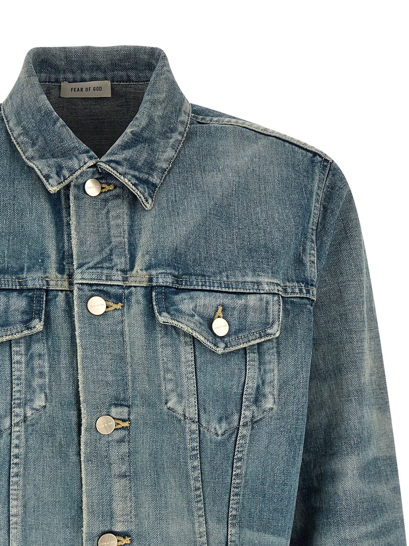 Fear Of God Blaue Jeansjacke aus Baumwolle