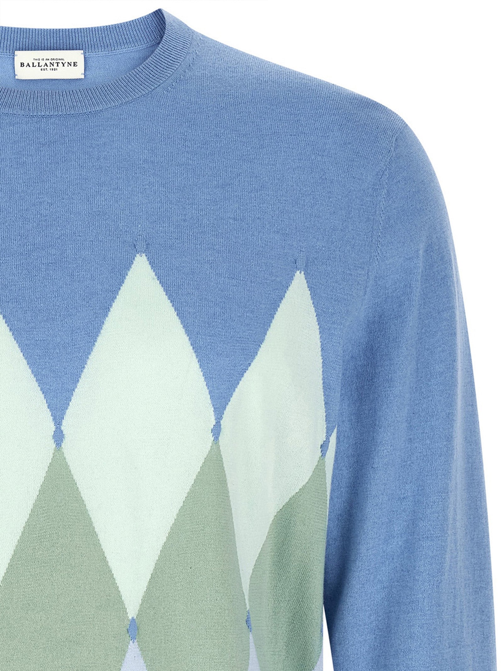 Ballantyne Blauer Baumwollcardigan