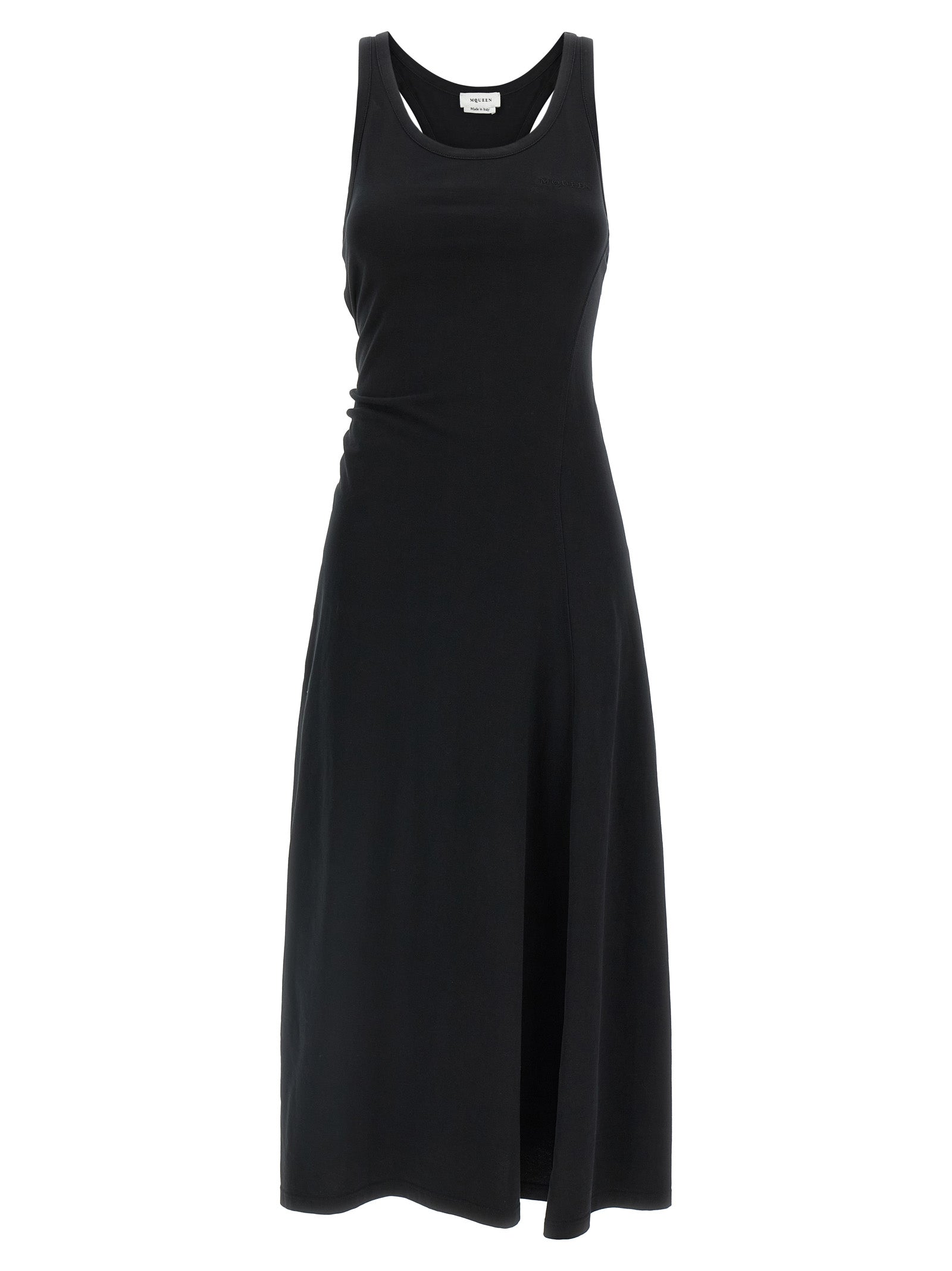 Alexander McQueen Schwarzes Baumwoll-Maxikleid