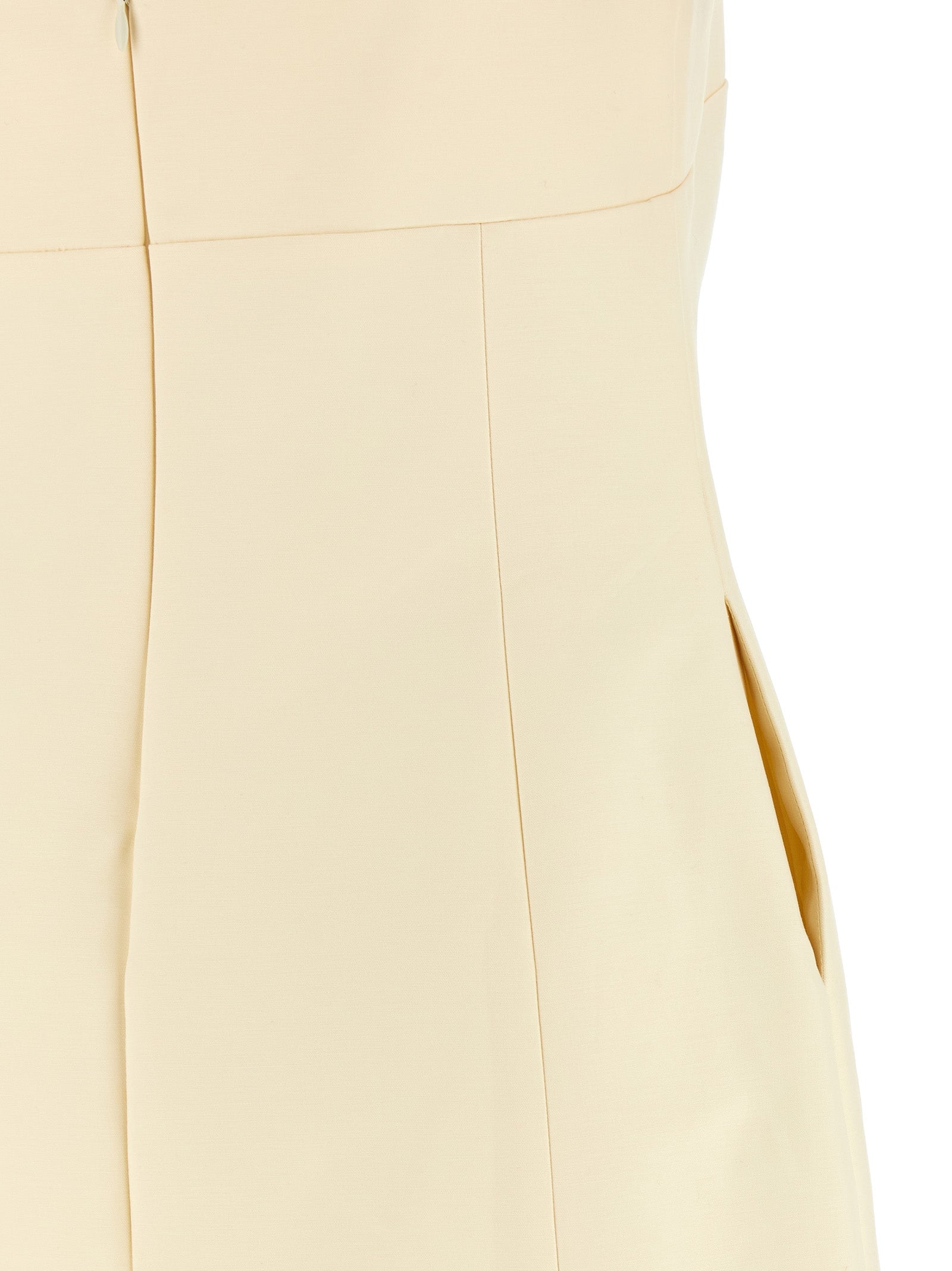 Entire Studios Kurzes Kleid aus beigem Baumwoll-Twill